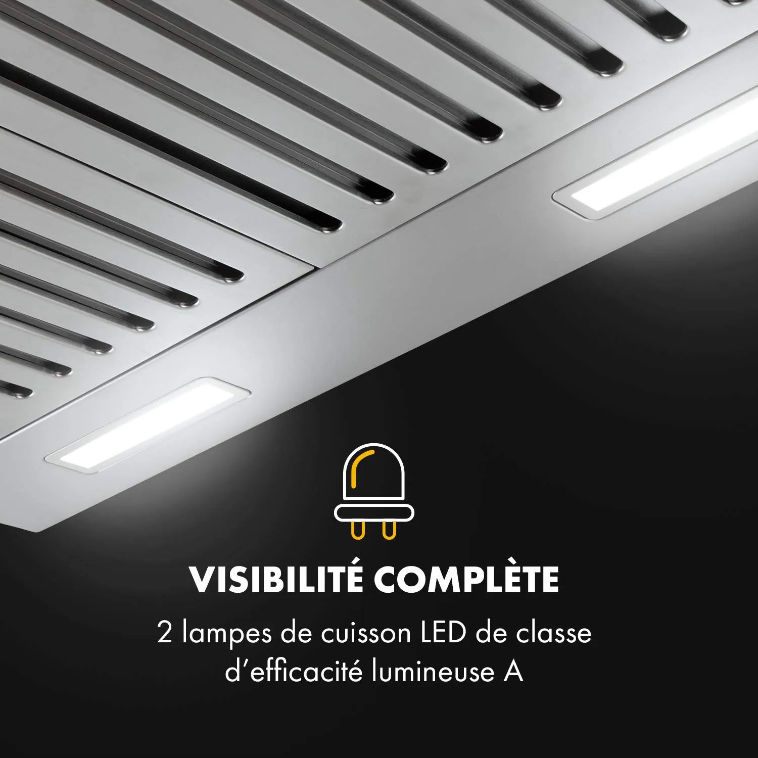 Klarstein Purista Hotte Aspirante 60 cm Noire Recirculation