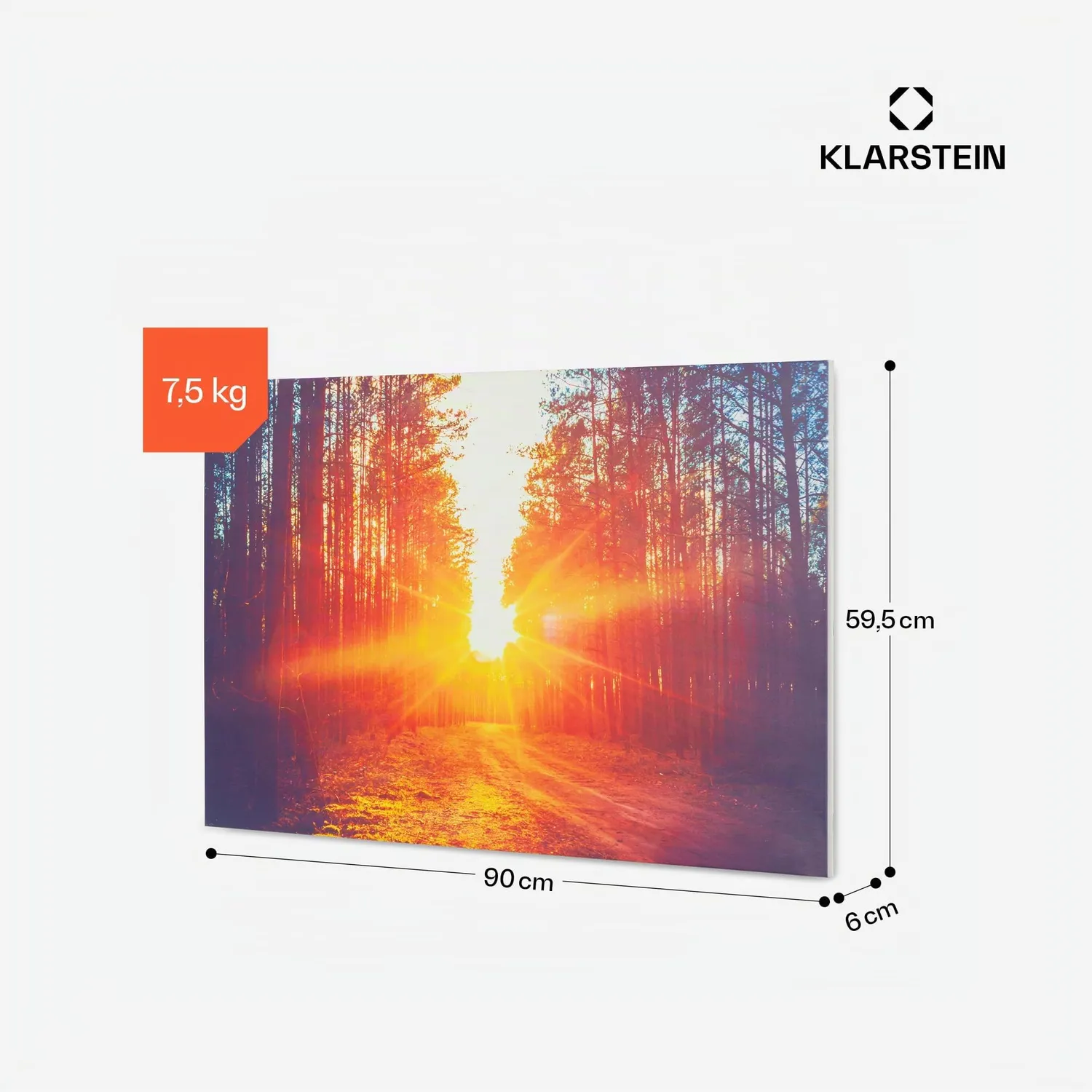 Klarstein radiateur infrarouge mural 90x60 cm 580W