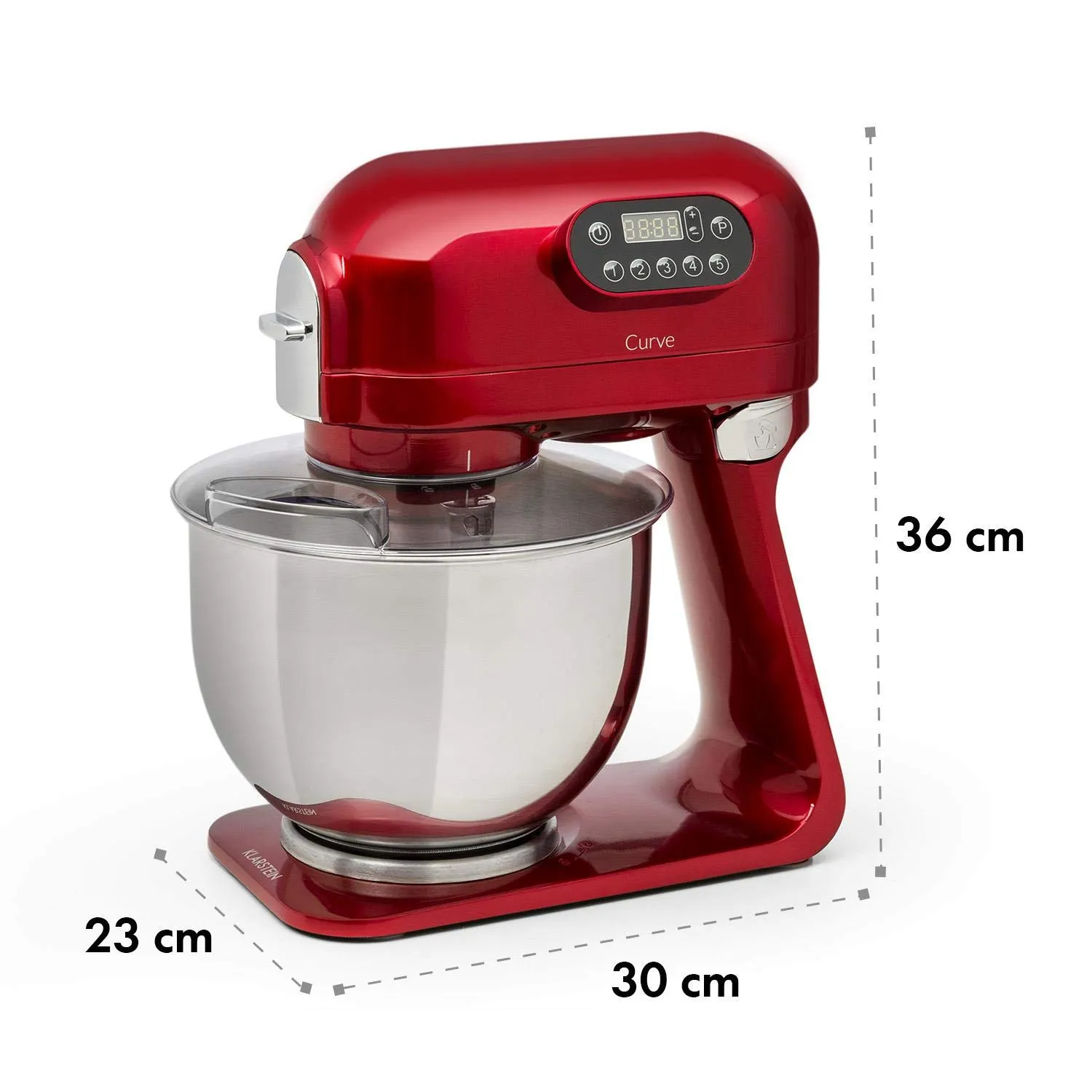 Klarstein Curve robot pâtissier 5 L rouge