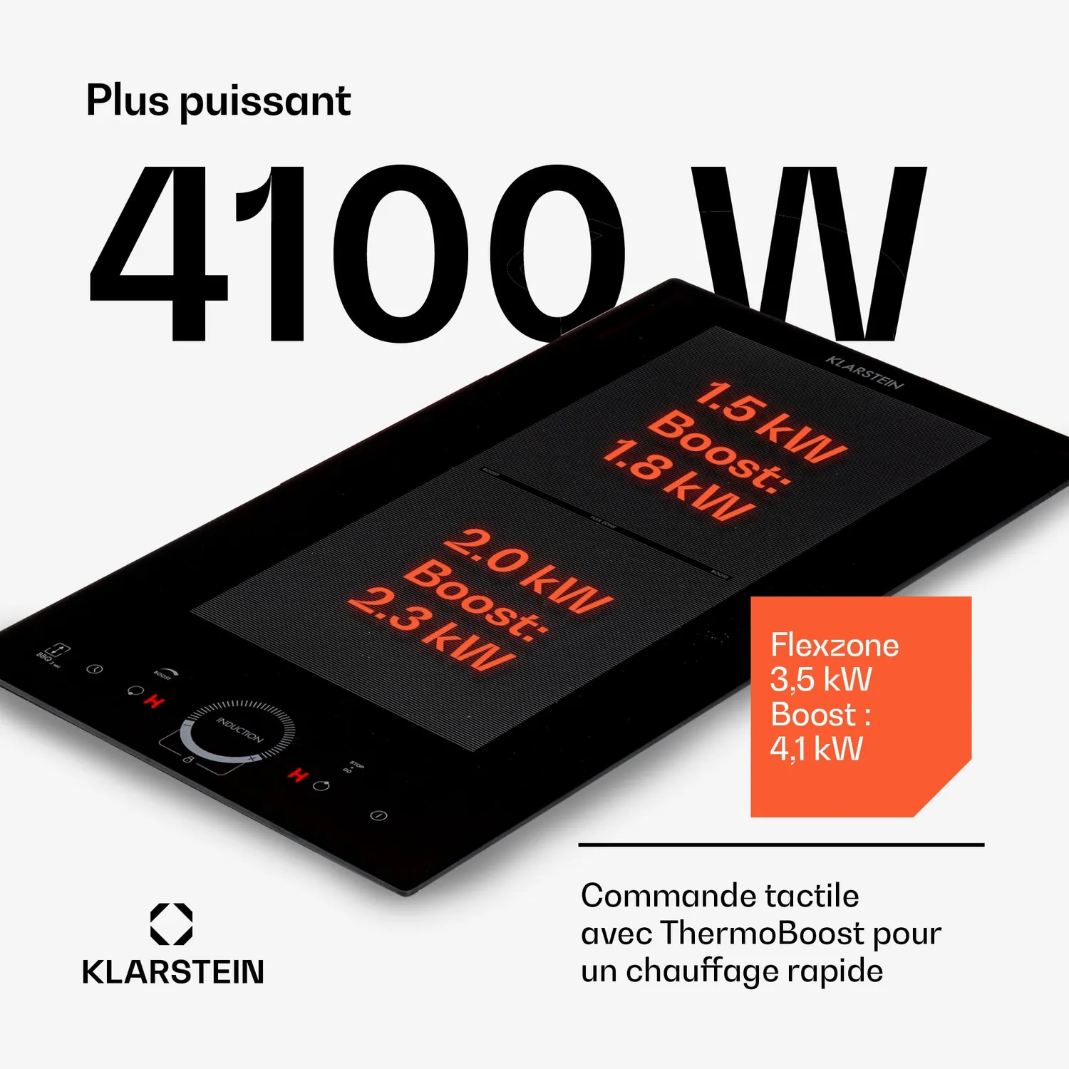 Klarstein Plaque induction 2 feux noire 3500 W Flex