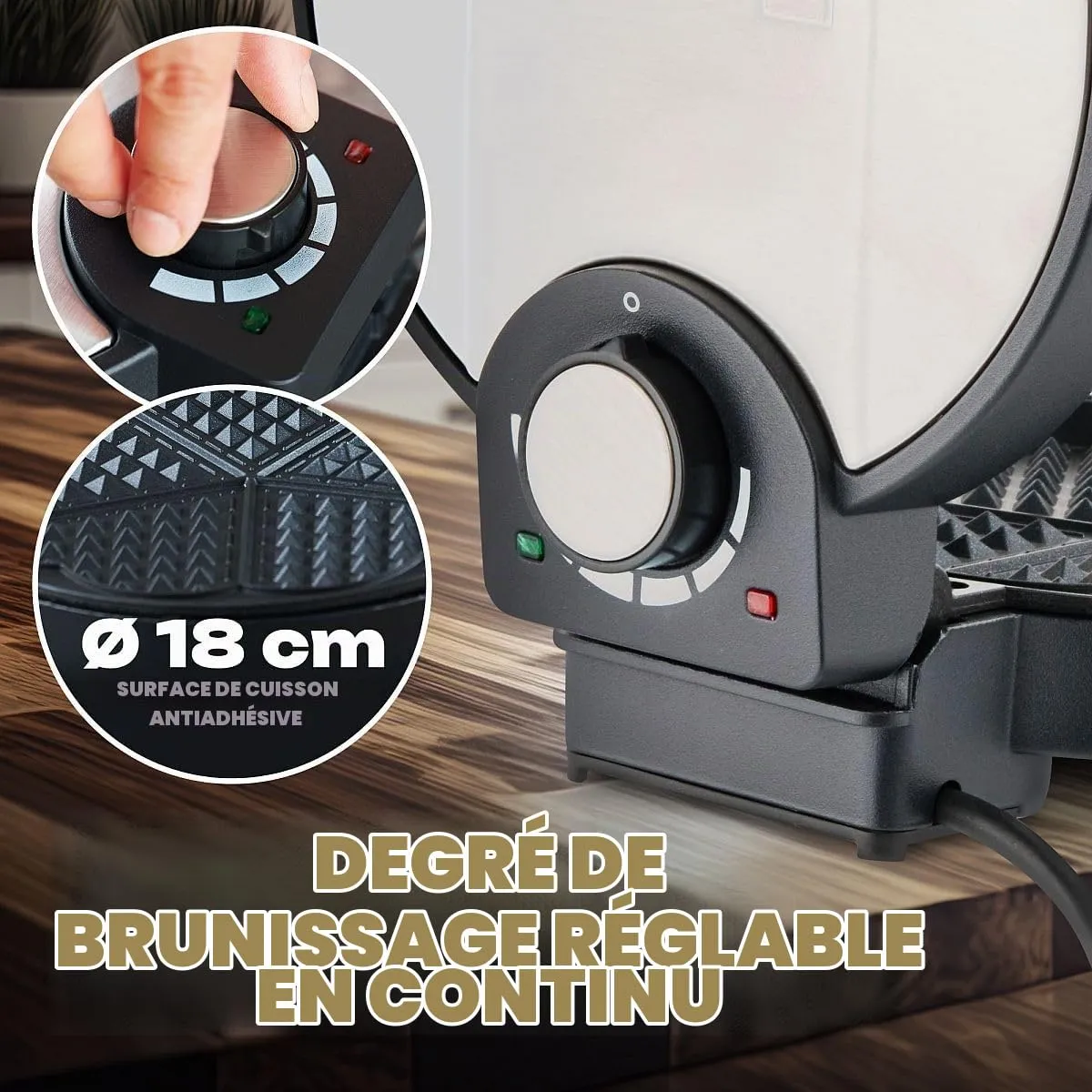 Clatronic WA 3492 gaufrier cœur 18 cm 1000 W