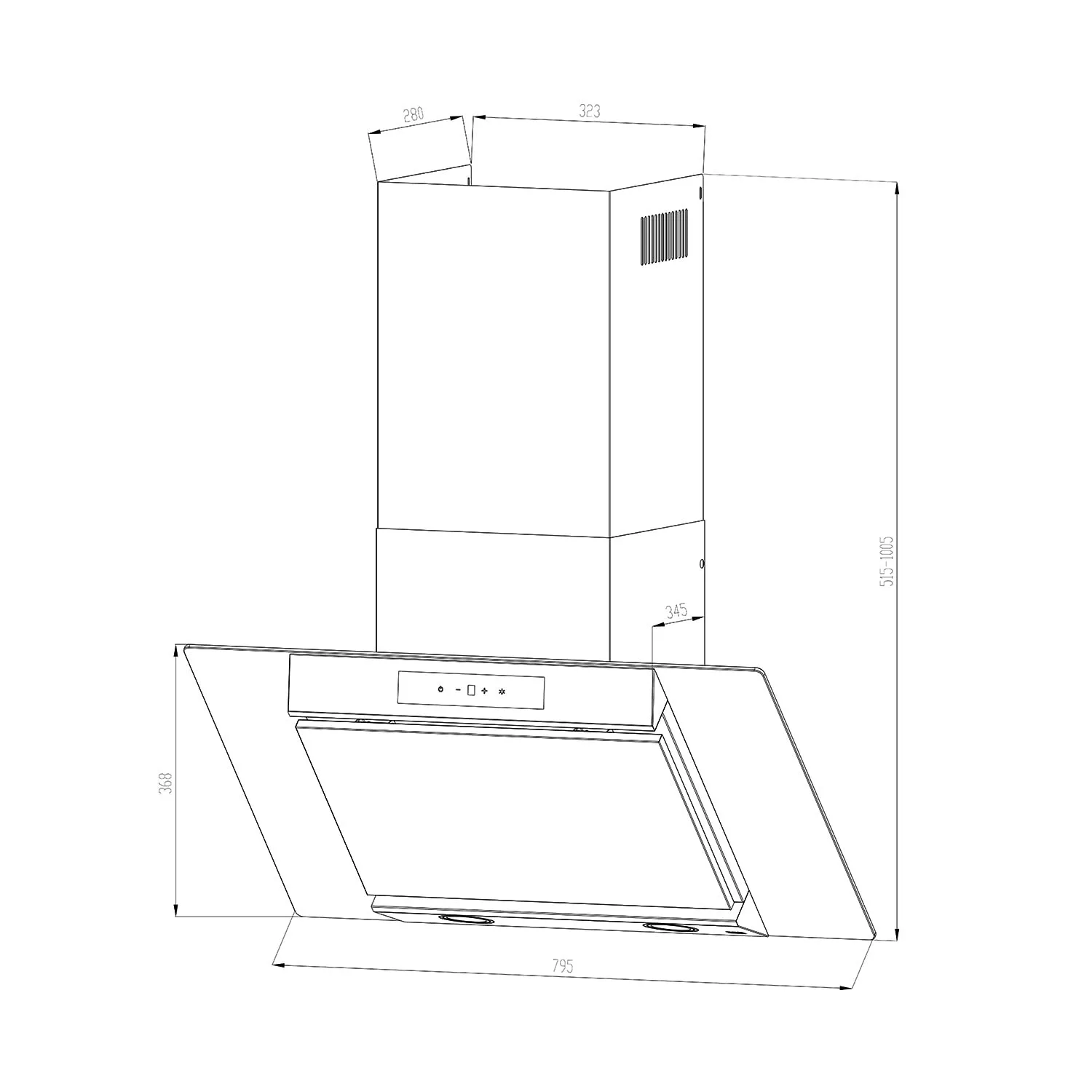 Klarstein Balzac 80cm hotte aspirante argent 610 m3/h