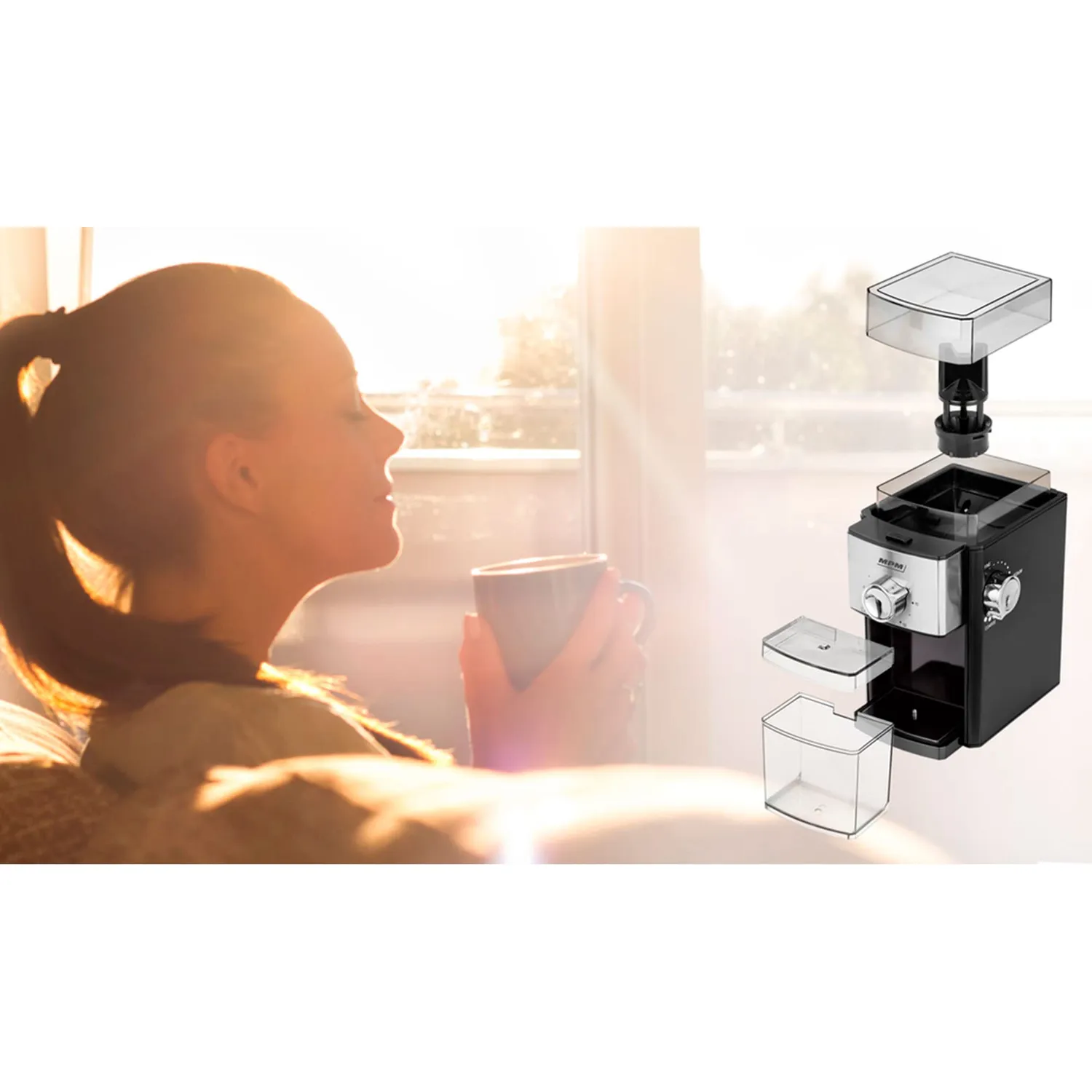 MPM MMK-08 moulin à café électrique 350 g 17 réglages
