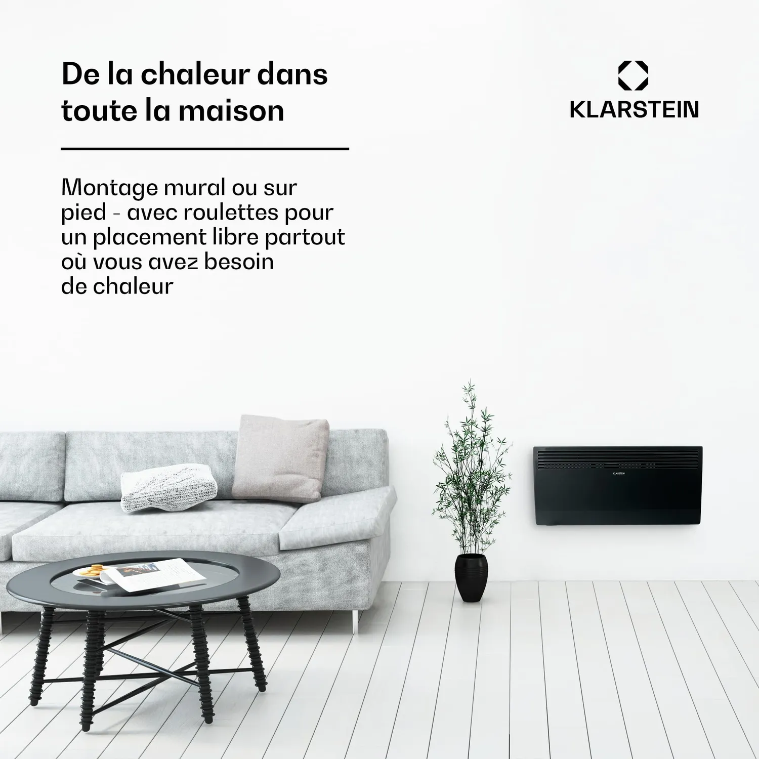 Klarstein Bornholm radiateur convecteur noir 2000W