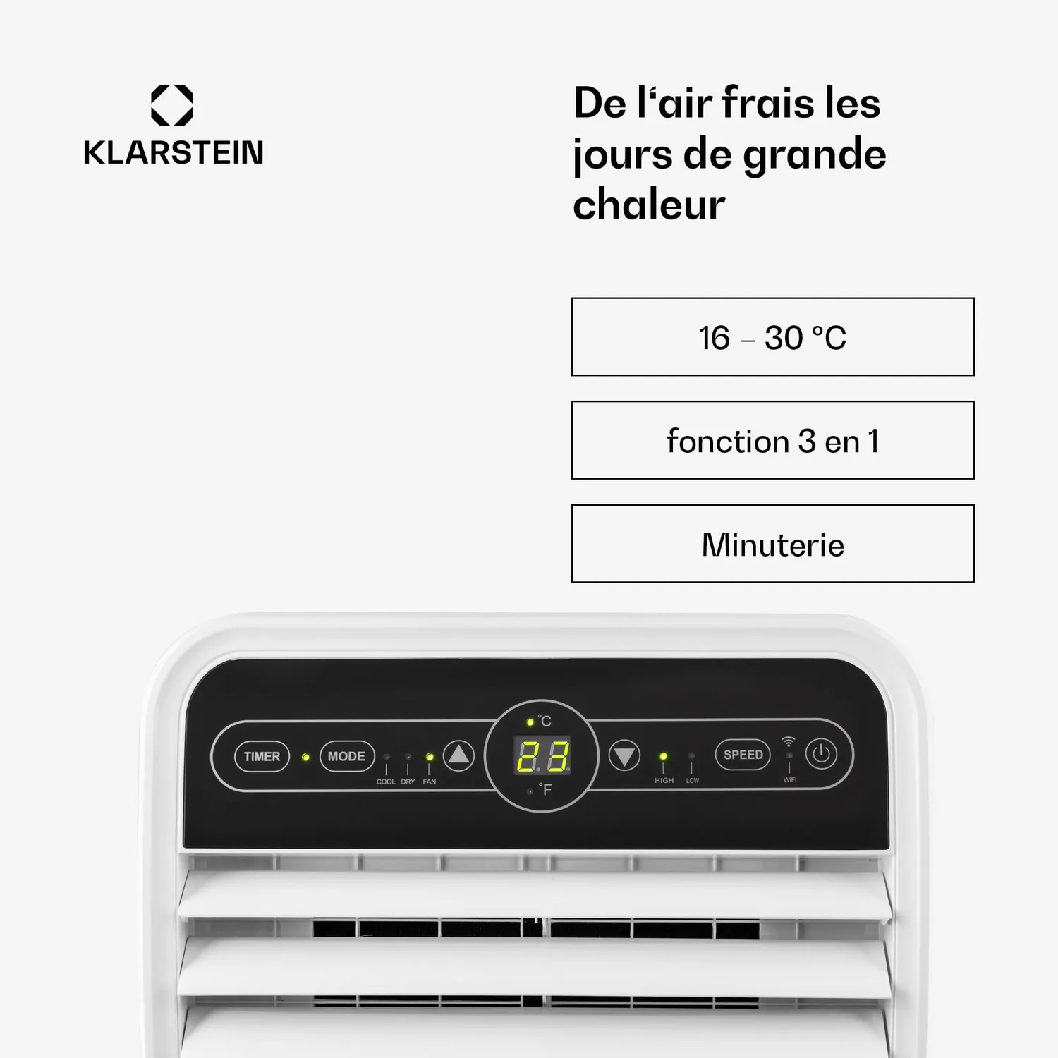 Klarstein climatiseur mobile 9000 BTU 26-44m² silencieux