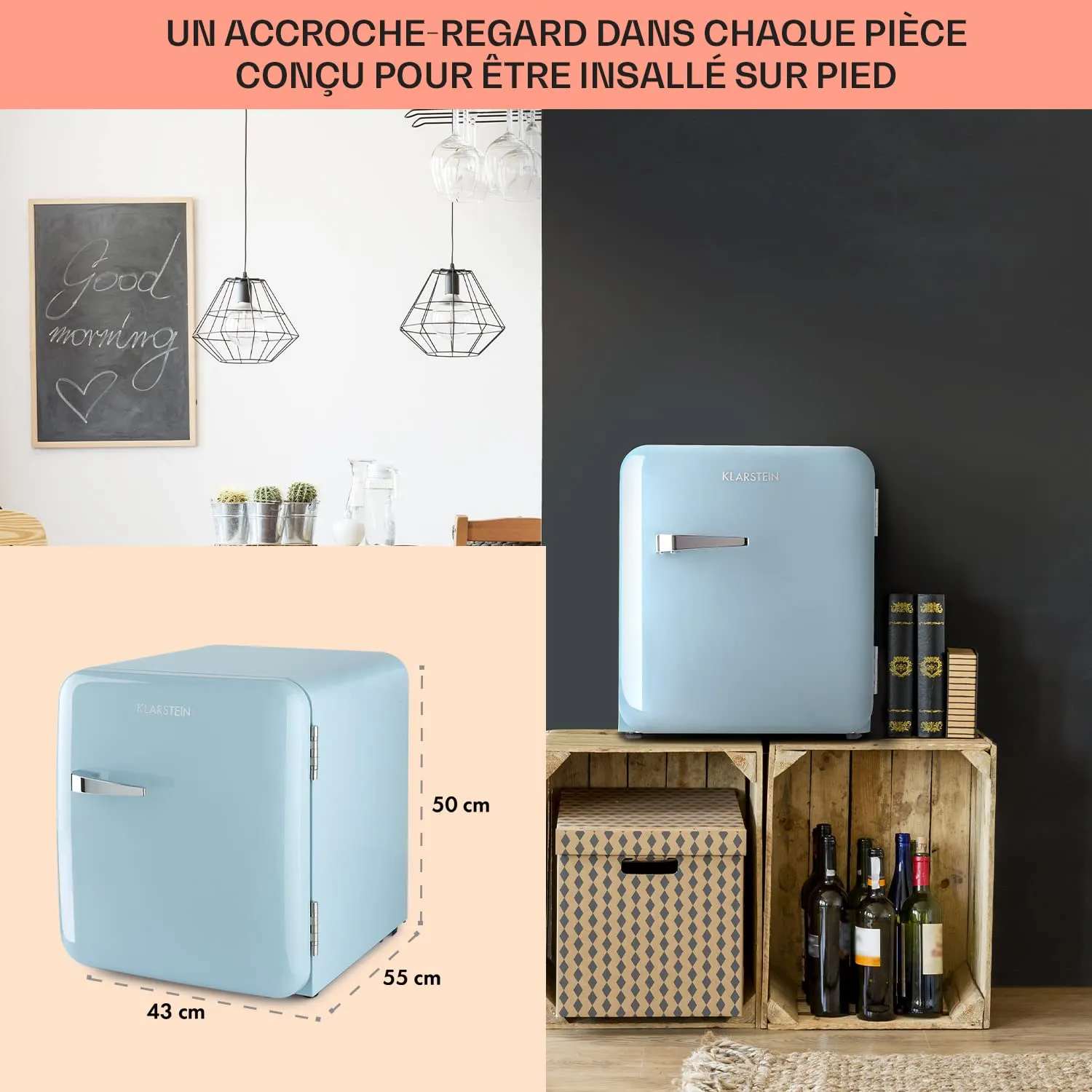 Klarstein mini frigo 32L congélateur 5L chambre bar