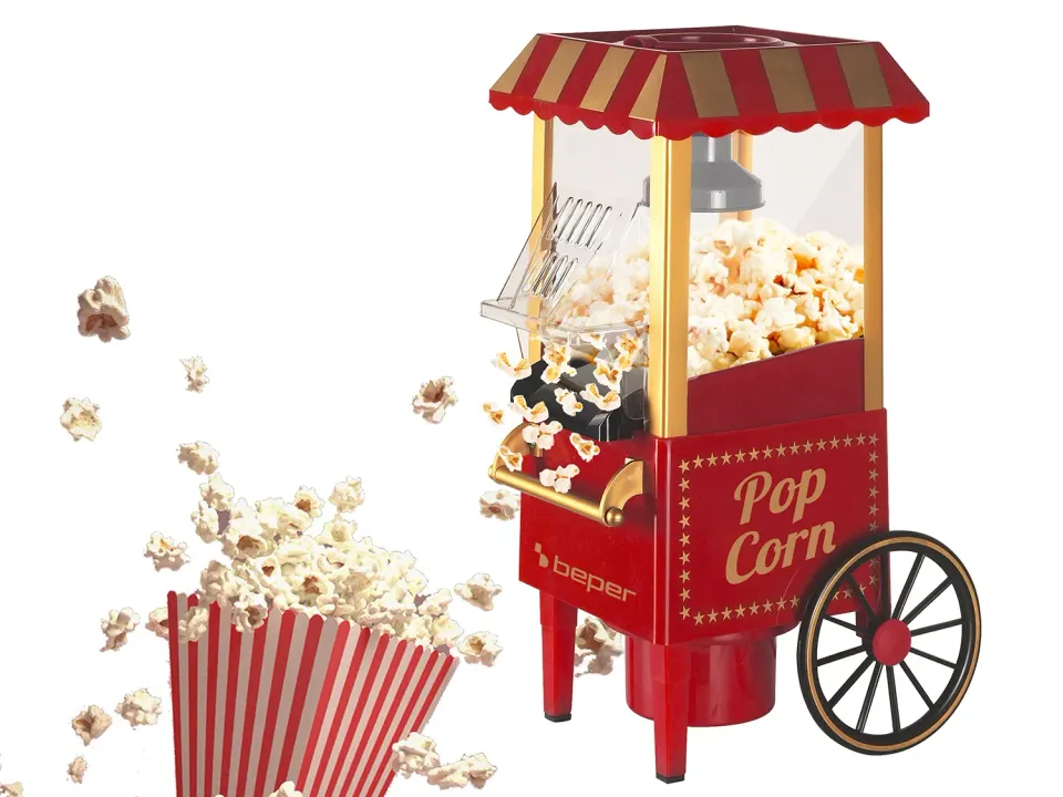 Beper BT.651Y machine à popcorn 1200 W rouge or