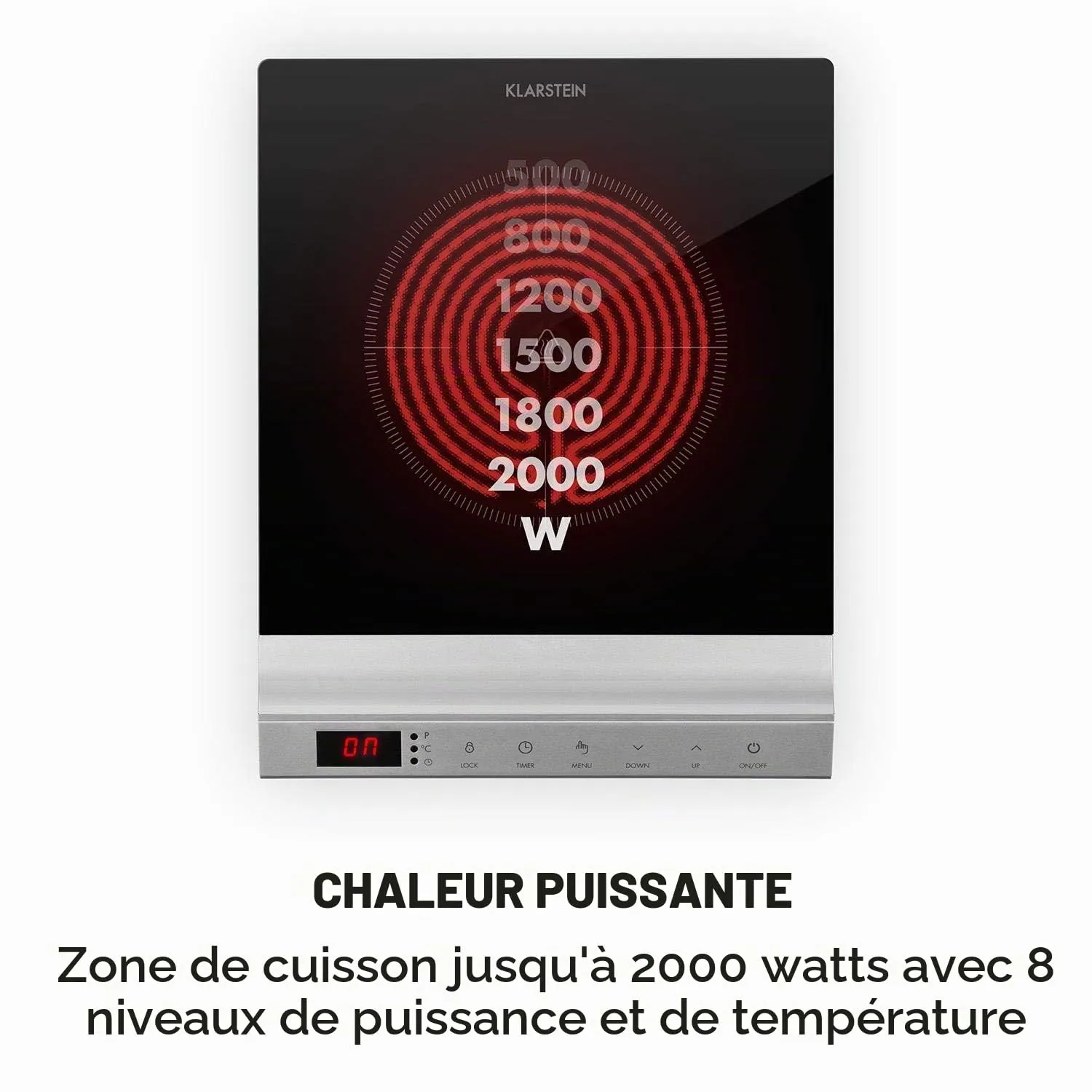 Klarstein MisterCook plaque cuisson infrarouge 2000W argent
