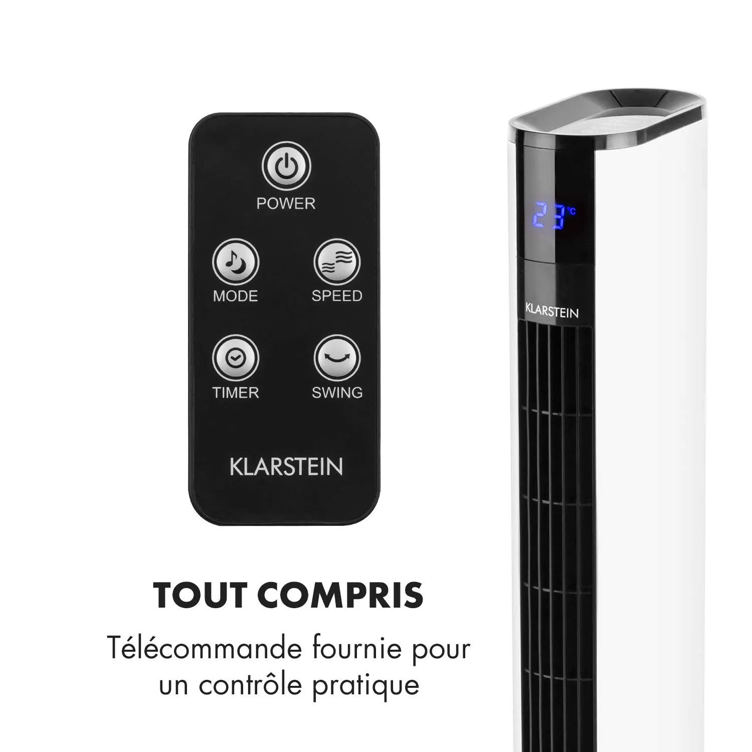 Klarstein Skyscraper 3G ventilateur tour blanc 48W