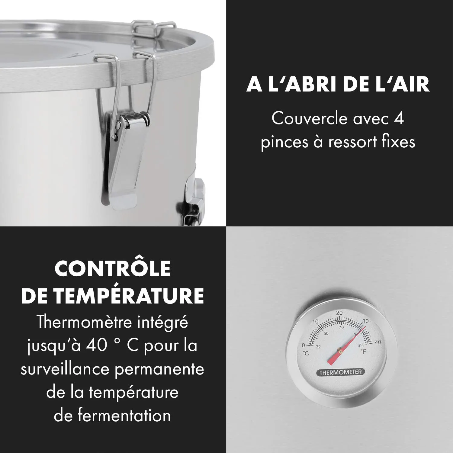 Klarstein Gärkeller Pro kit brassage 30 L inox conique