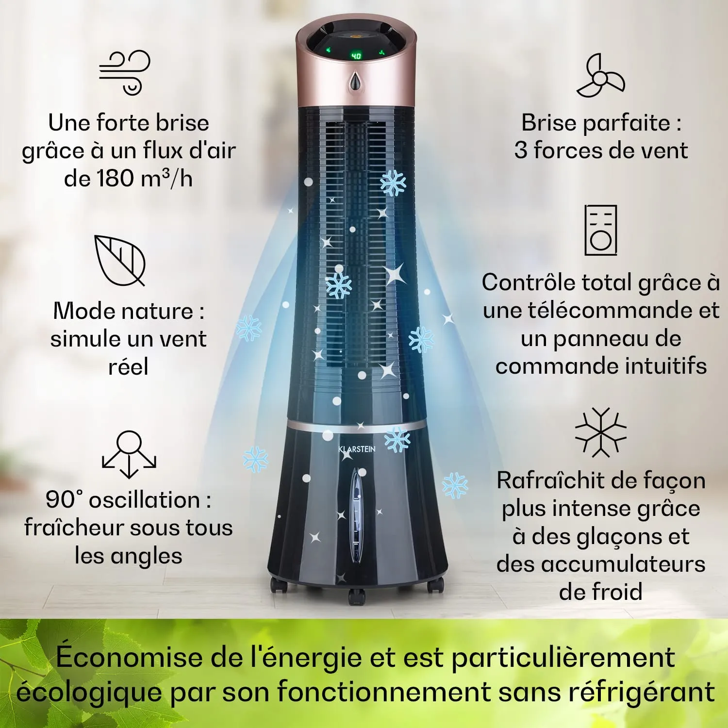Klarstein refroidisseur d'air mobile 5 en 1 45W 6L