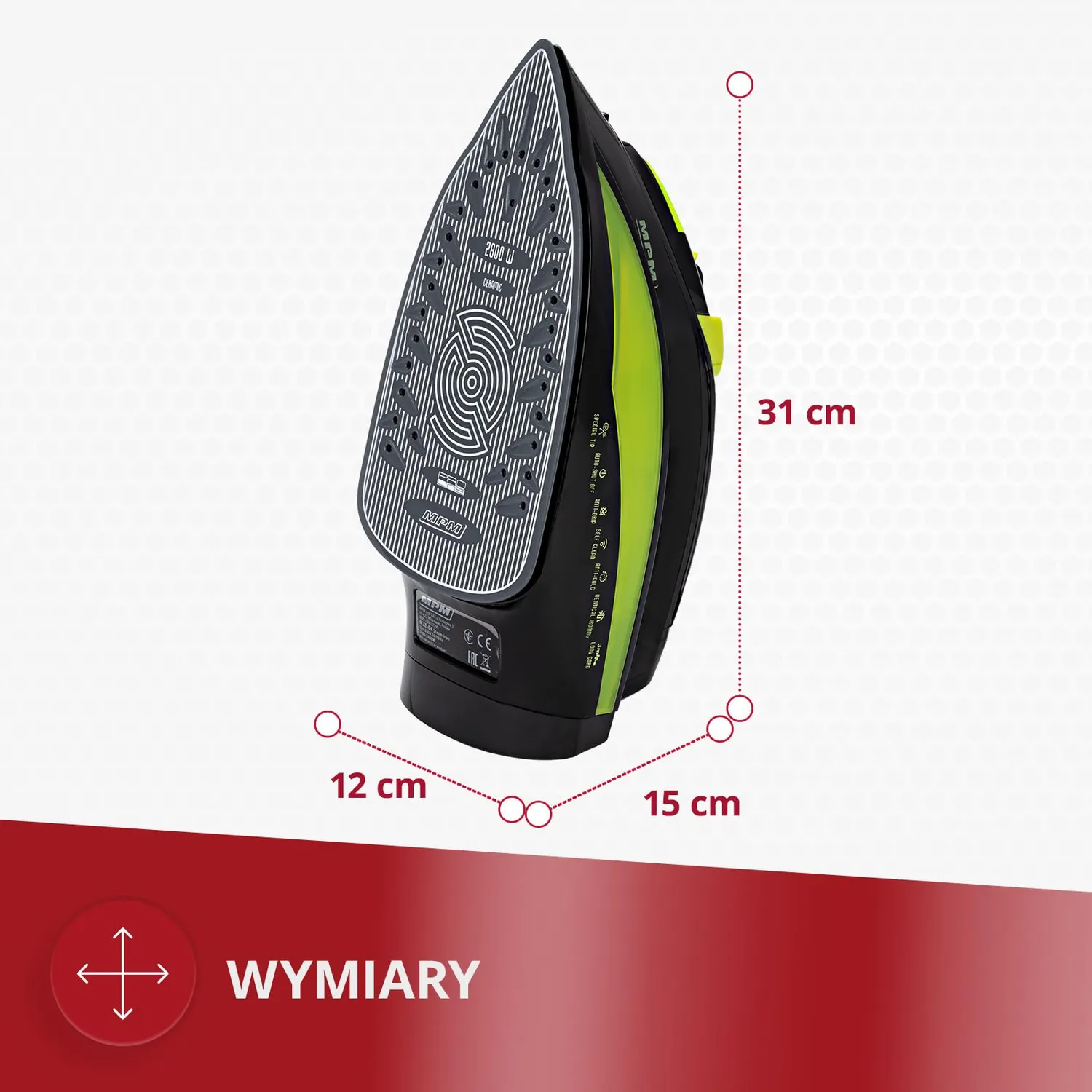 MPM MZE-04/C fer à repasser vapeur céramique 2800 W