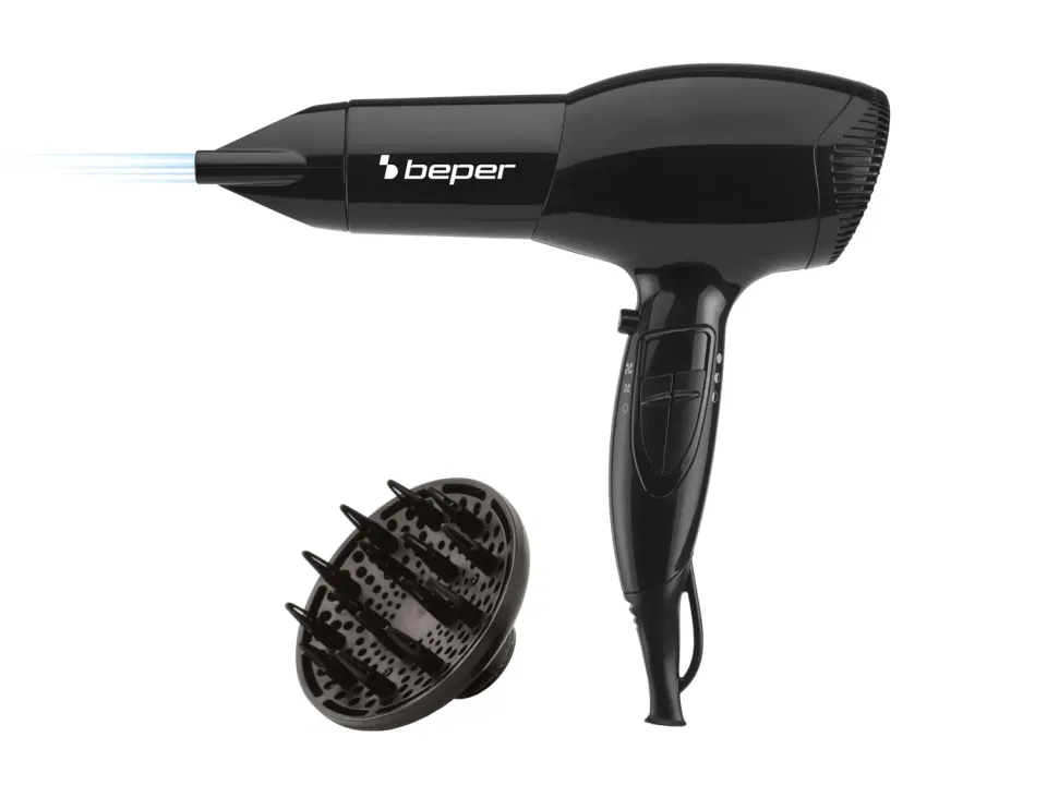 Beper 40.979 sèche-cheveux 2000 W noir diffuseur inclus