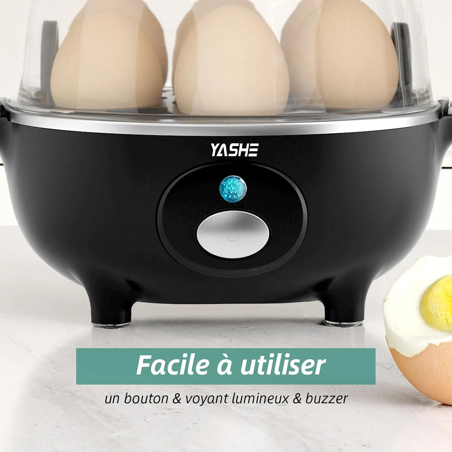 YASHE Cuiseur Œufs Électrique 360 W 7 Œufs Coque Durs