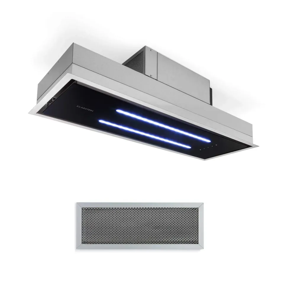 Klarstein High Line hotte plafond 77cm noire 410m³/h