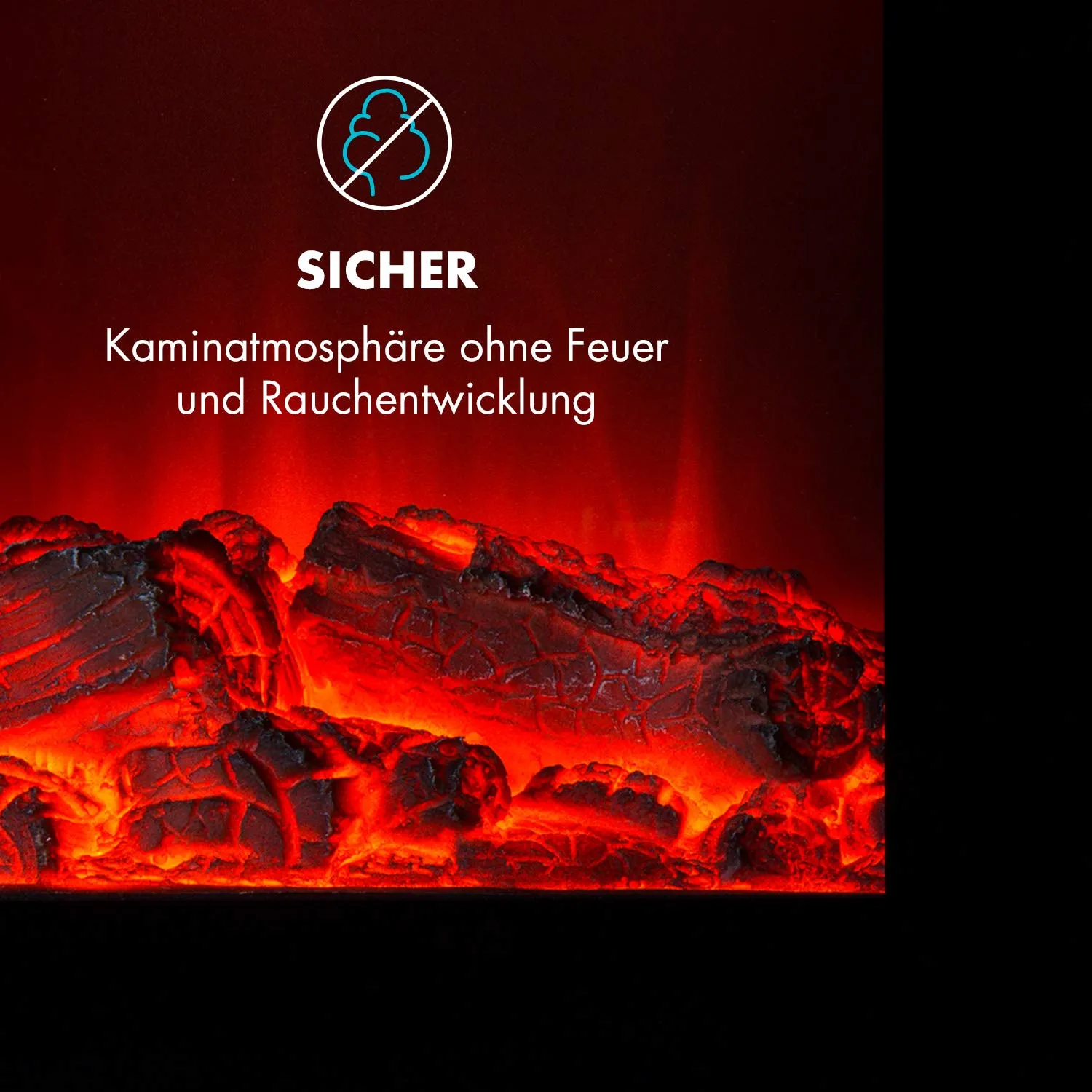 Klarstein Copenhagen cheminée électrique 1900 W noir flamme