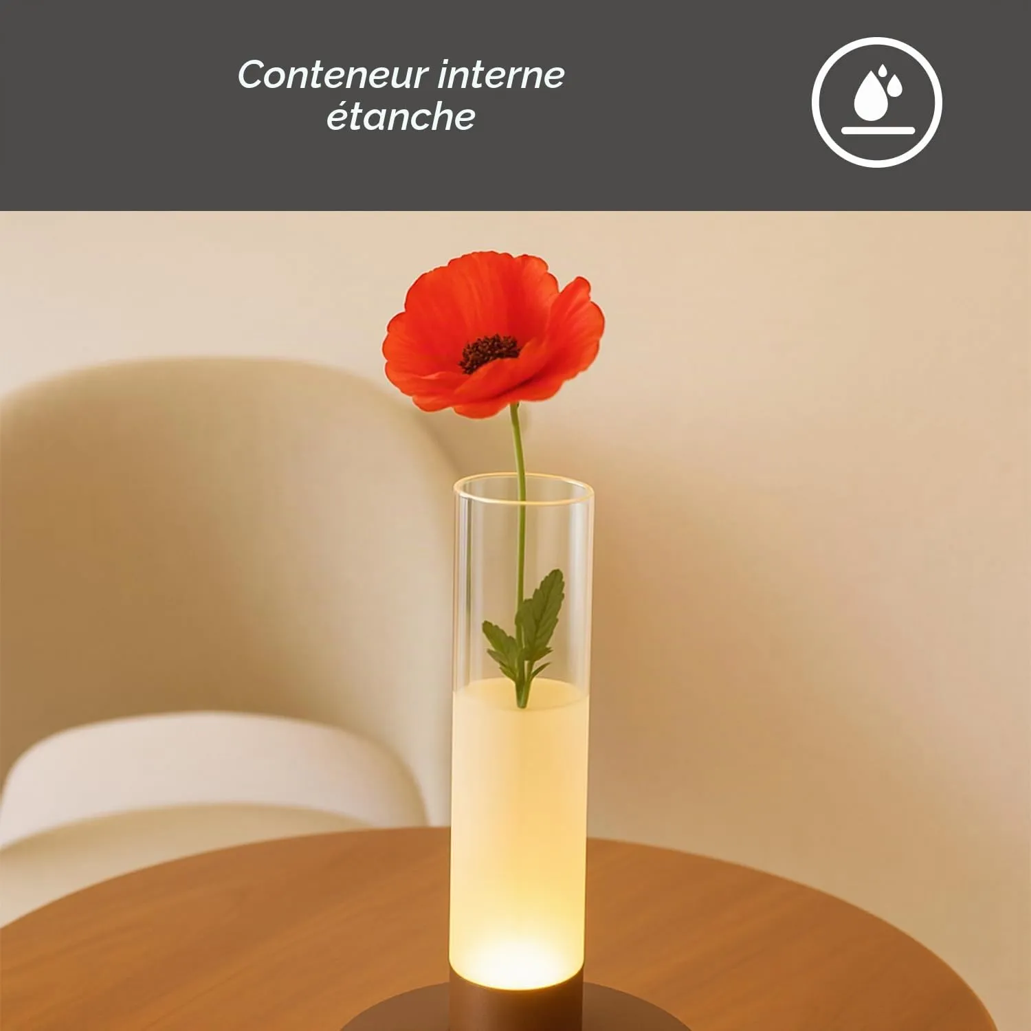 Beper Flora P207ILI550 lampe de table vase lumineux tactile