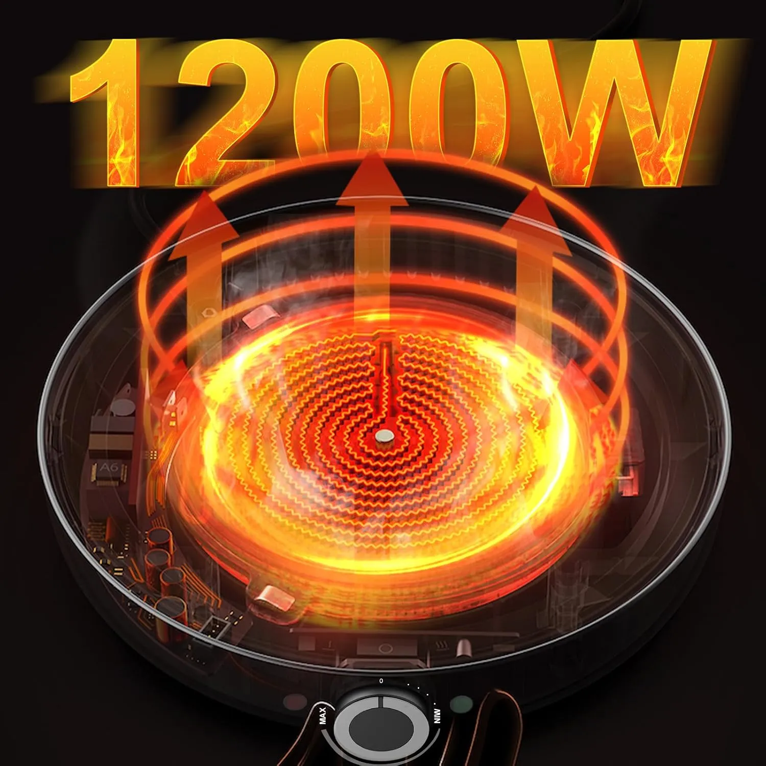 YASHE Crêpière Électrique 1200W Antiadhésive Réglable