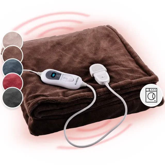 Klarstein couverture chauffante 2 places 180x130cm marron