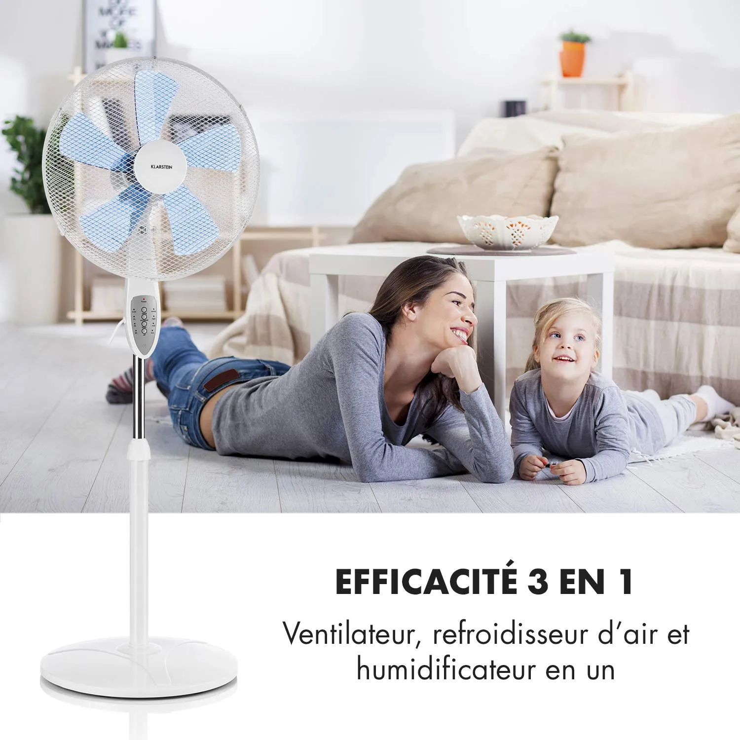 Klarstein Summerjam ventilateur sur pied blanc 41 cm