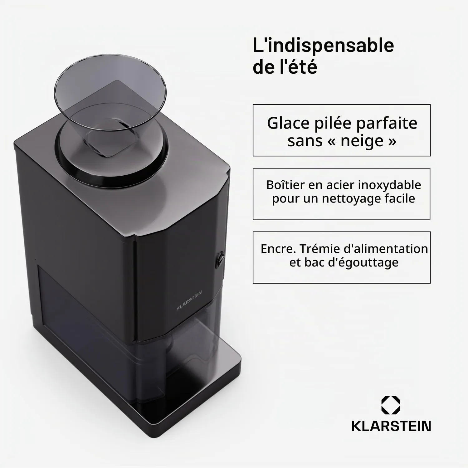 Klarstein Clearcube machine à glaçons inox 13 kg glaçons transparents