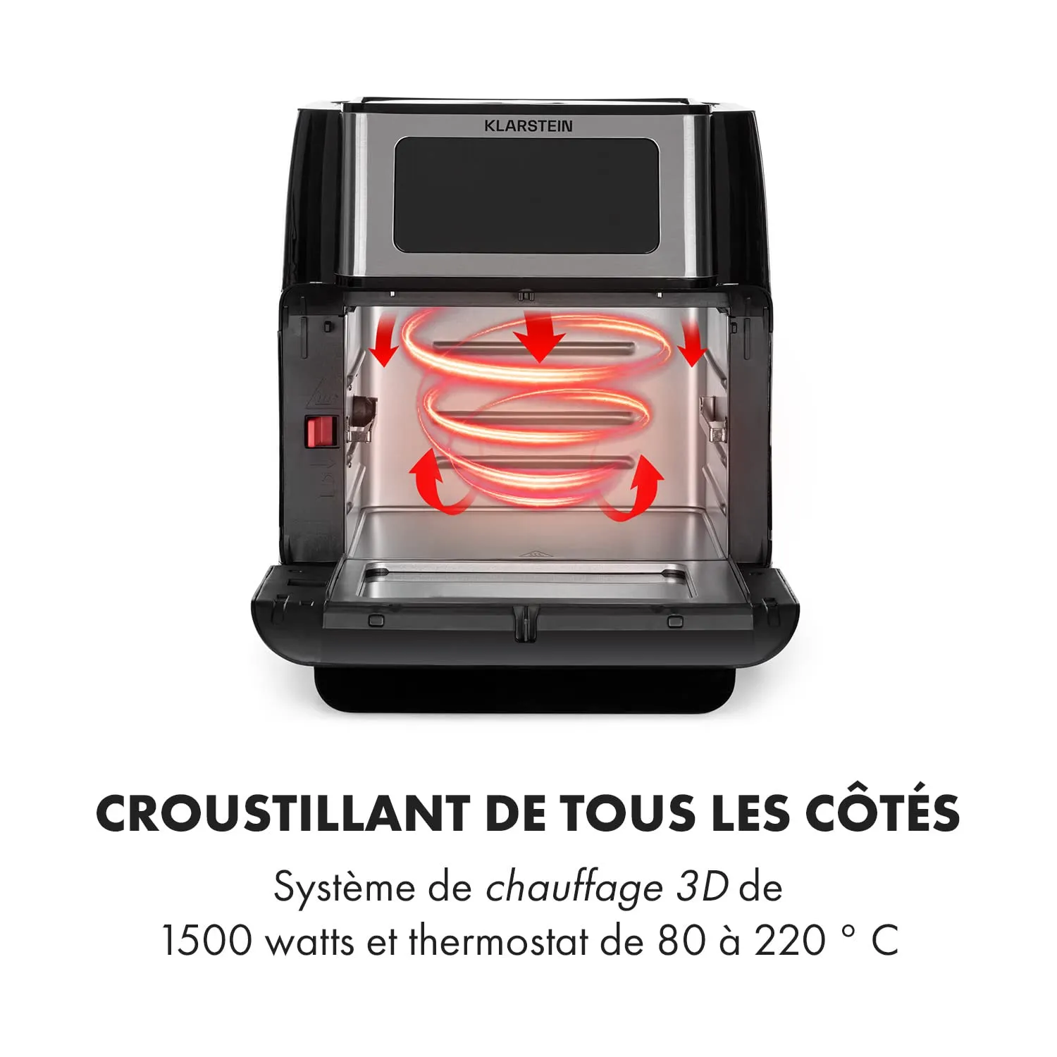 Klarstein AeroVital Fry friteuse air chaud 10 L noir