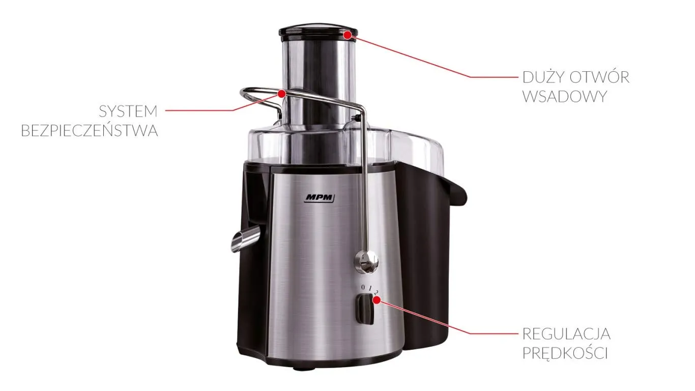 MPM MSO-06M centrifugeuse inox 1000 W 75 mm 2,2 L sans BPA