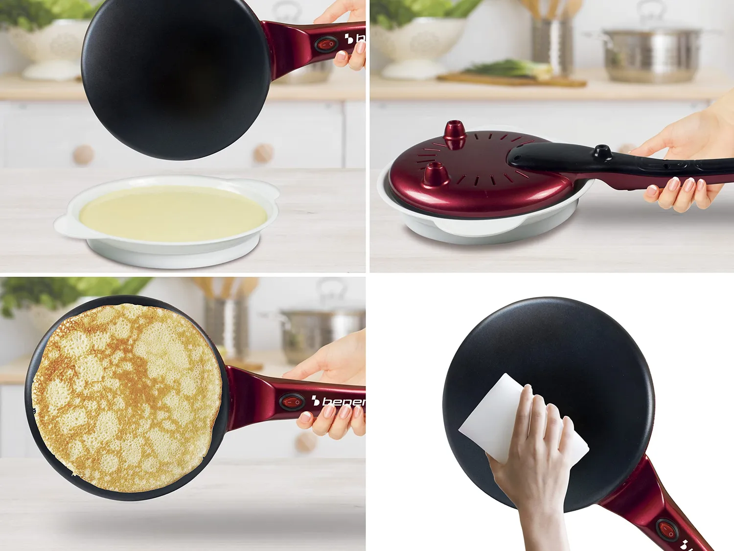 Beper BT.710Y crêpière électrique avec poignée 20 cm