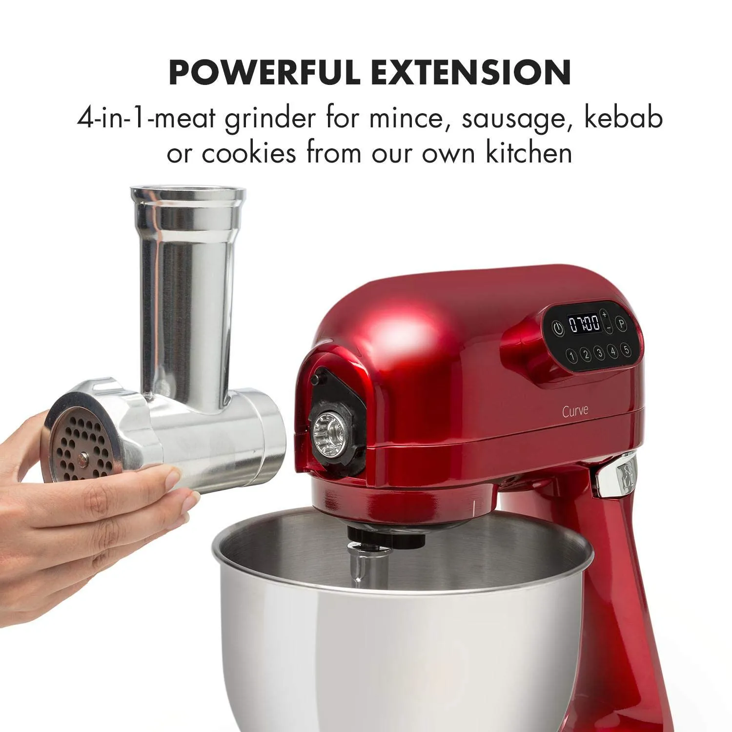 Klarstein Curve accessoires robot pâtissier rouge 5 L