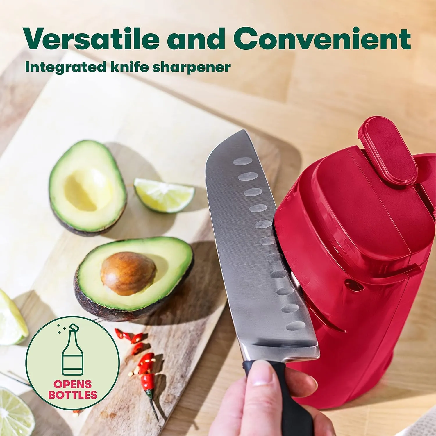 Bella ouvre-boîte électrique rouge lame inox 60W