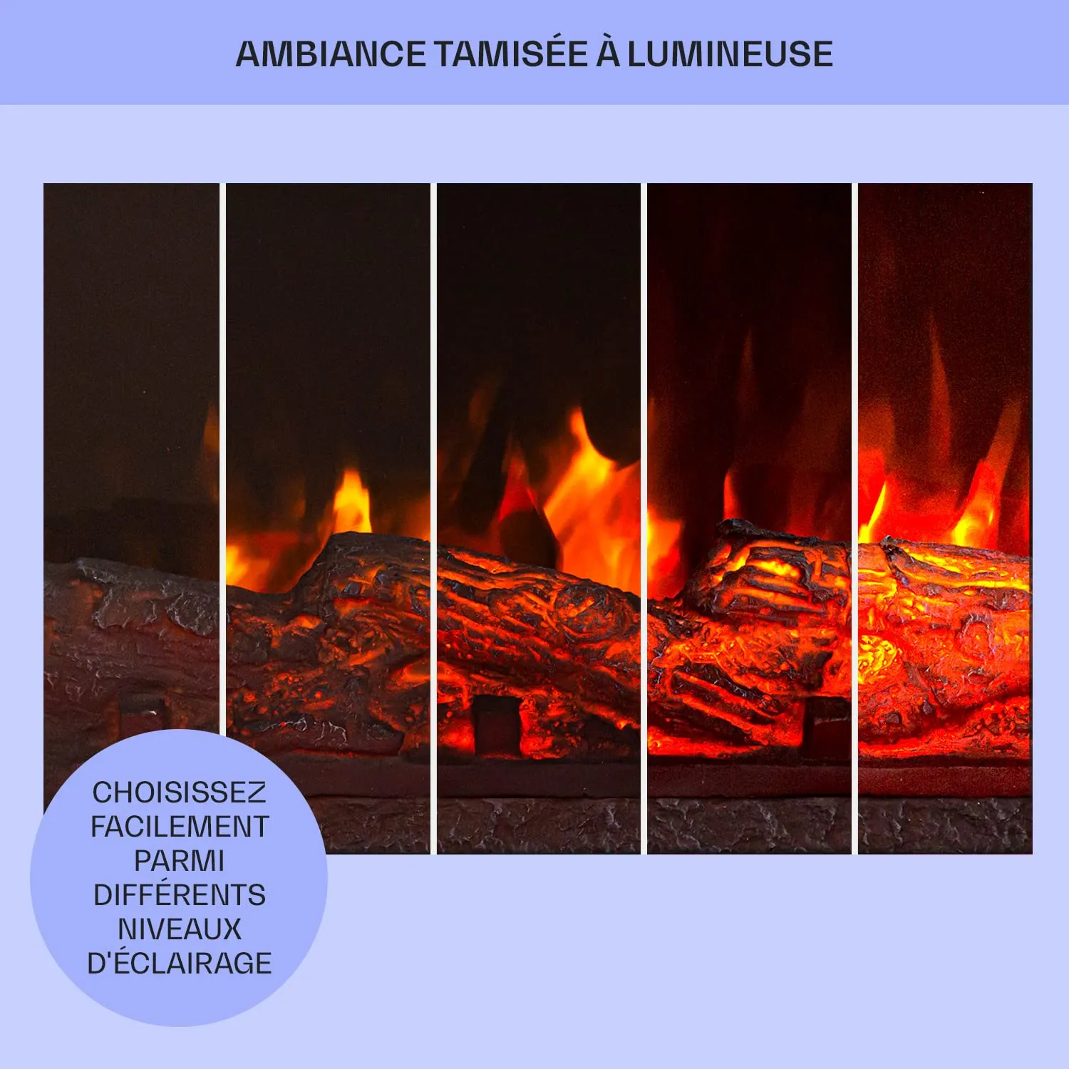 Klarstein Cheminée Électrique 65 cm Chauffage 2000W Noir