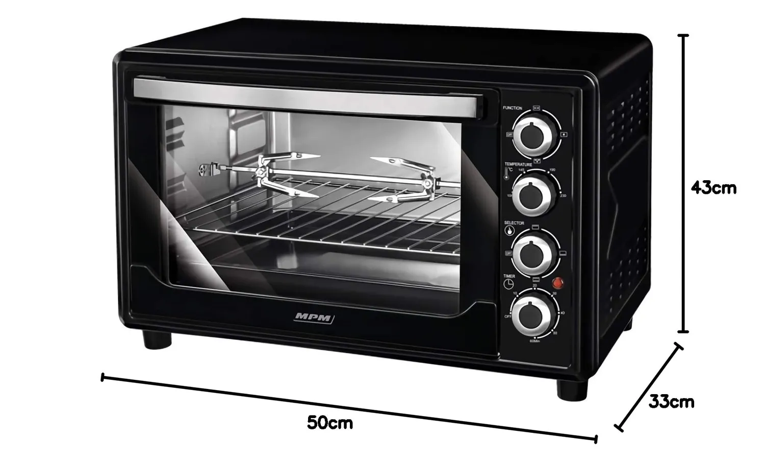 MPM MPE-07T Four Électrique 45 L Convection Rôtissoire 2000 W
