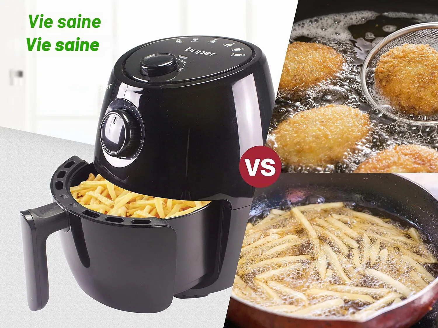 Beper P101FRI001 friteuse sans huile 2 L noir 1000 W