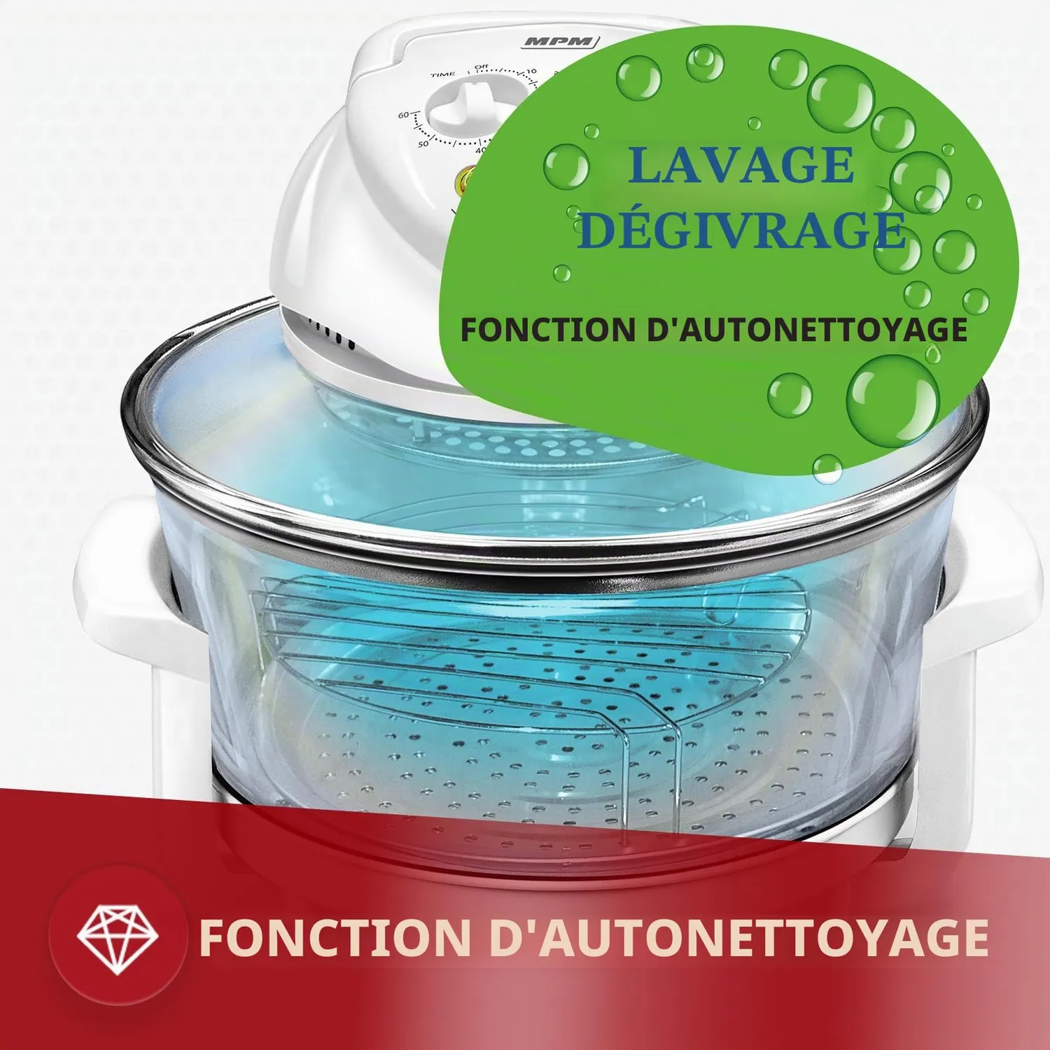 MPM MKO-02 four halogène combi 11,3L 1400W