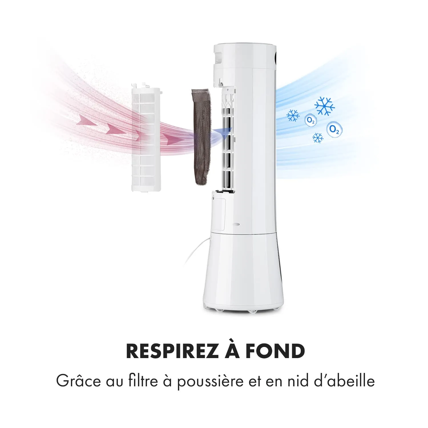 Klarstein 5 en 1 refroidisseur d'air mobile 7L 45W nuit