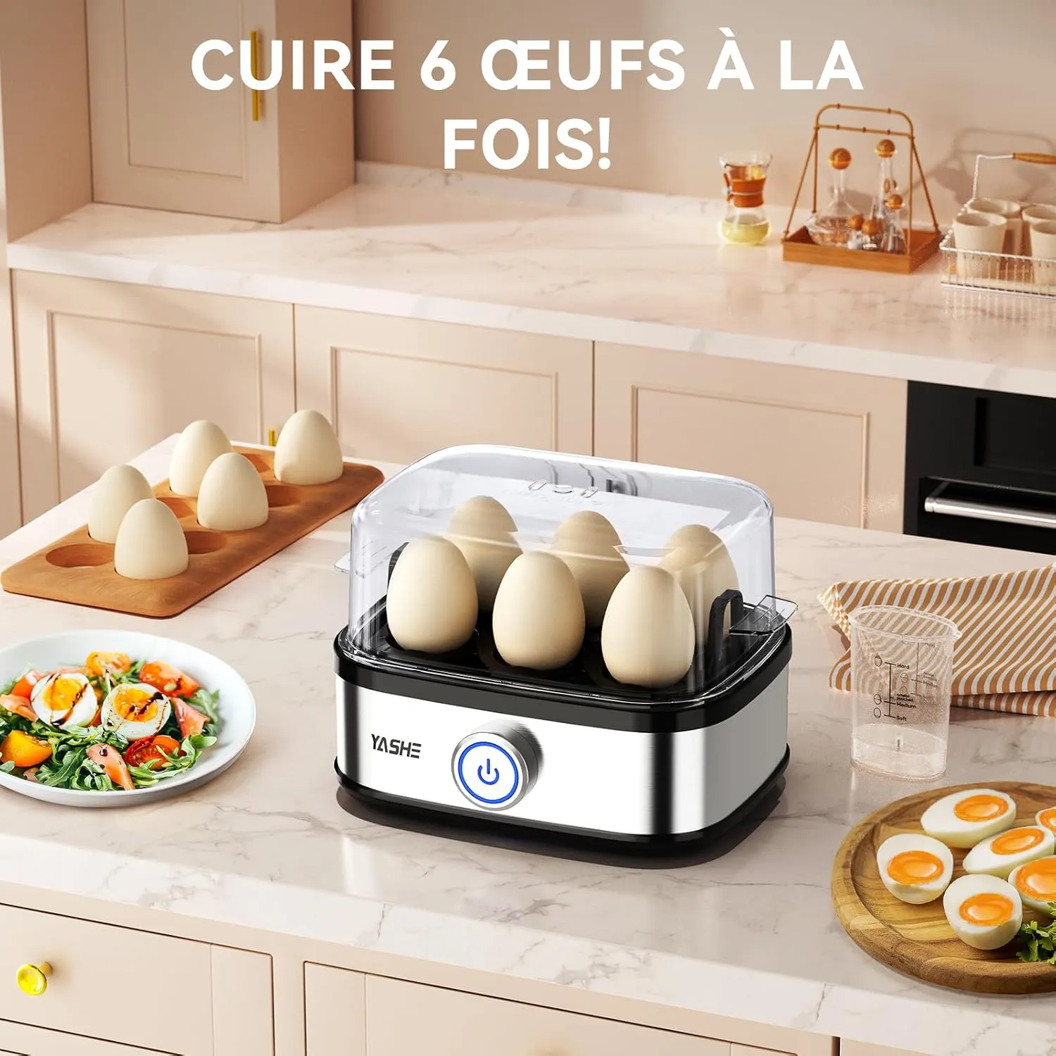 YASHE Cuiseur à Œufs Compact 400W 6 Œufs