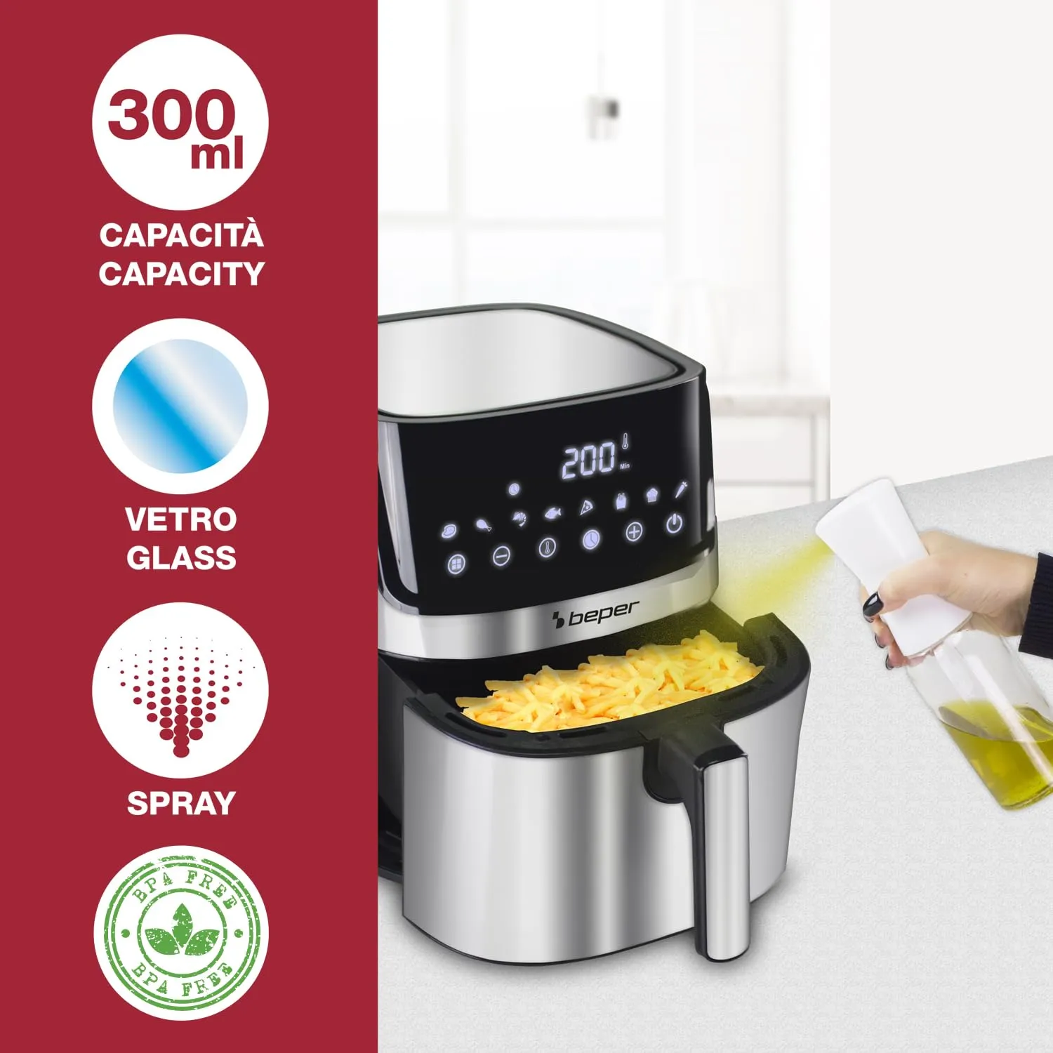 Beper C102SPE002 pulvérisateur huile 300 ml verre