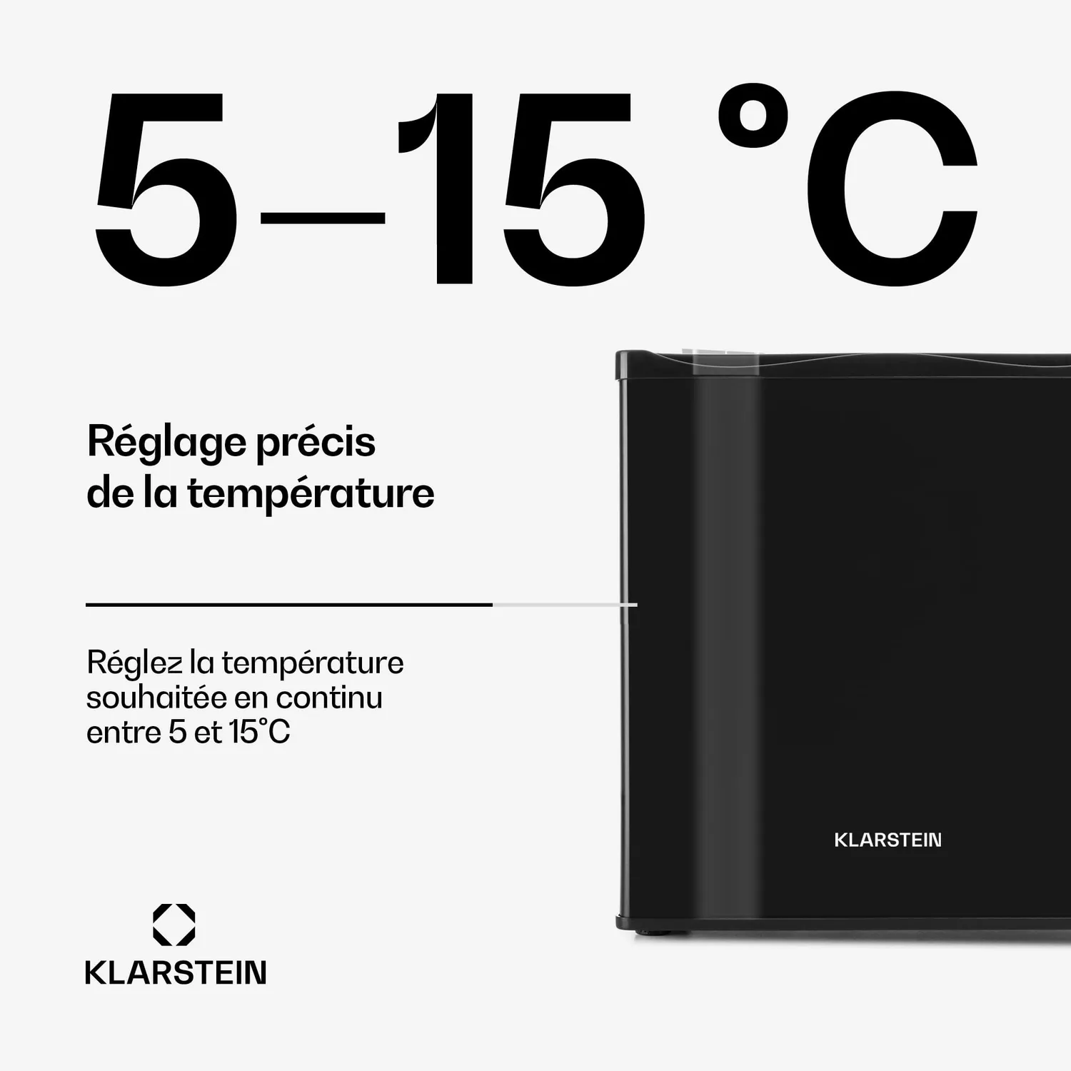 Klarstein Mini Frigo 30 L Noir silencieux 5-15°C