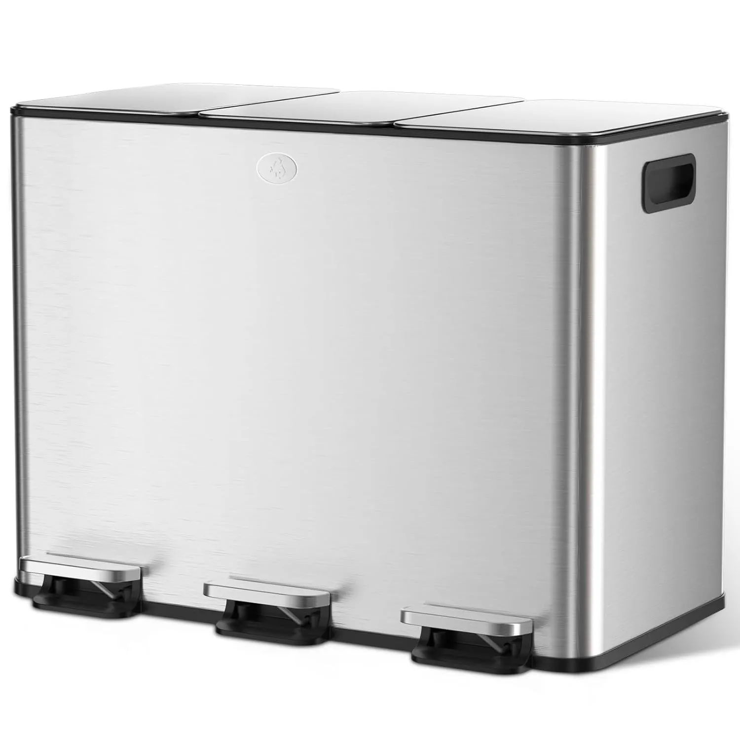 YASHE Poubelle Tri 3x15L Inox 45L Fermeture Douce