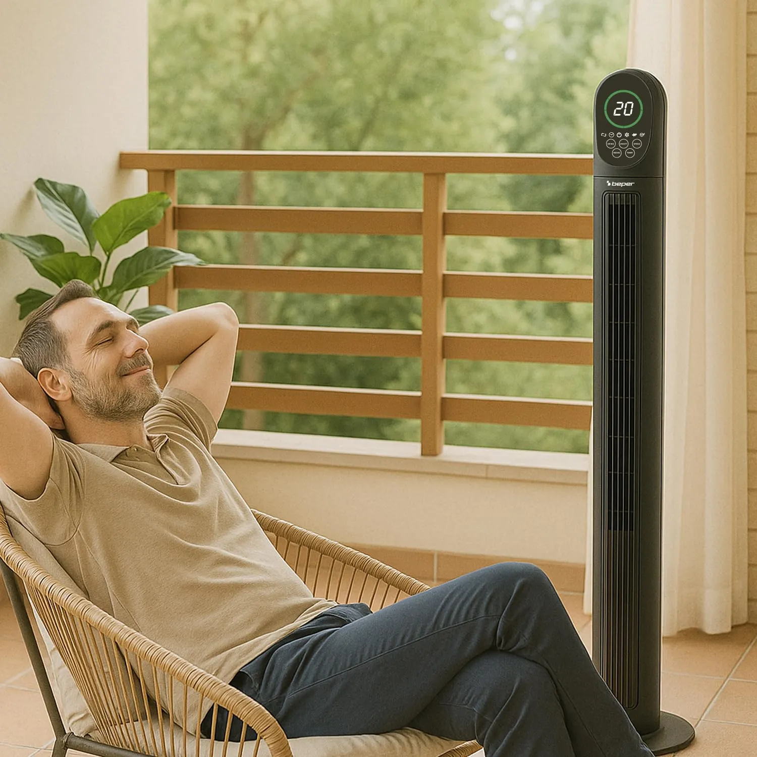 Beper P206VEN310 ventilateur tour télécommande silencieux