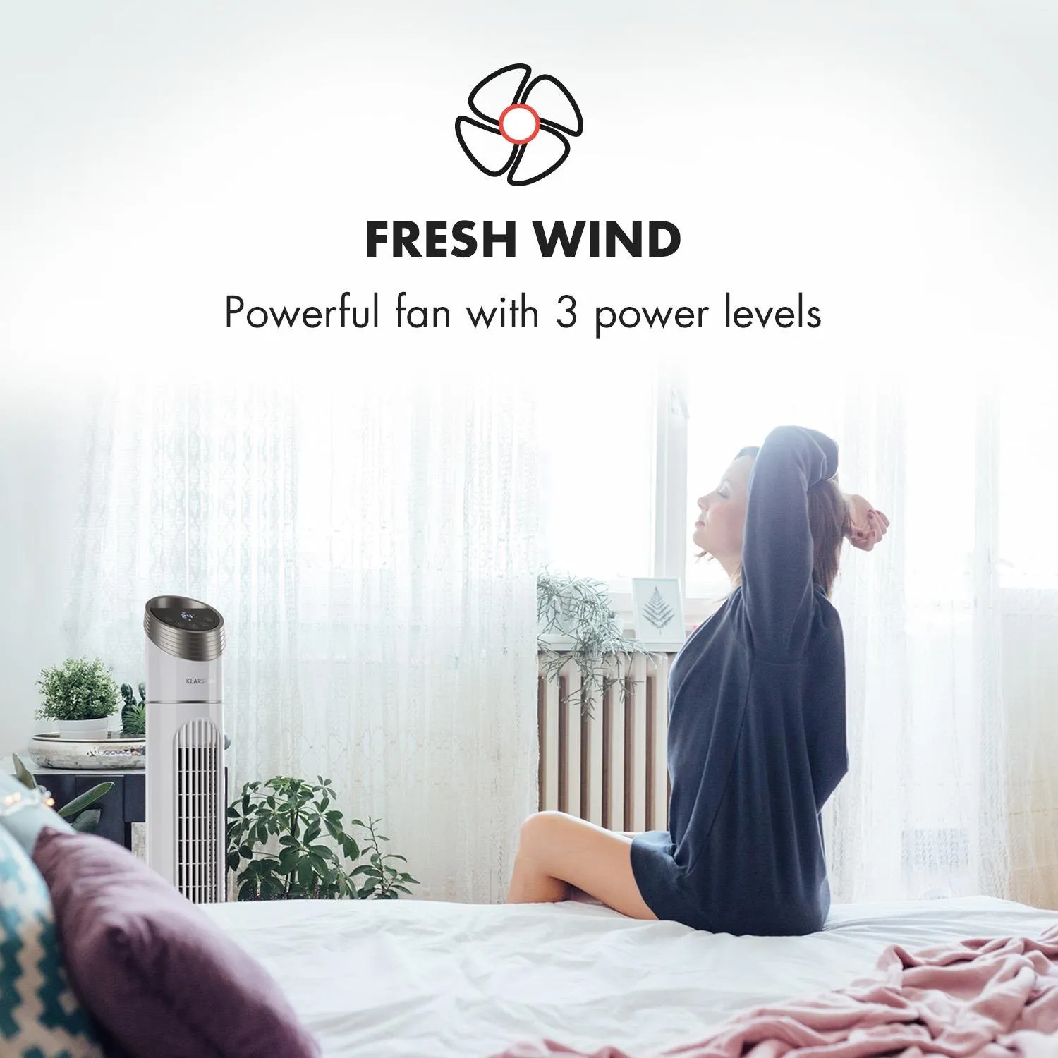 Klarstein Sky High Summer Edition ventilateur tour blanc