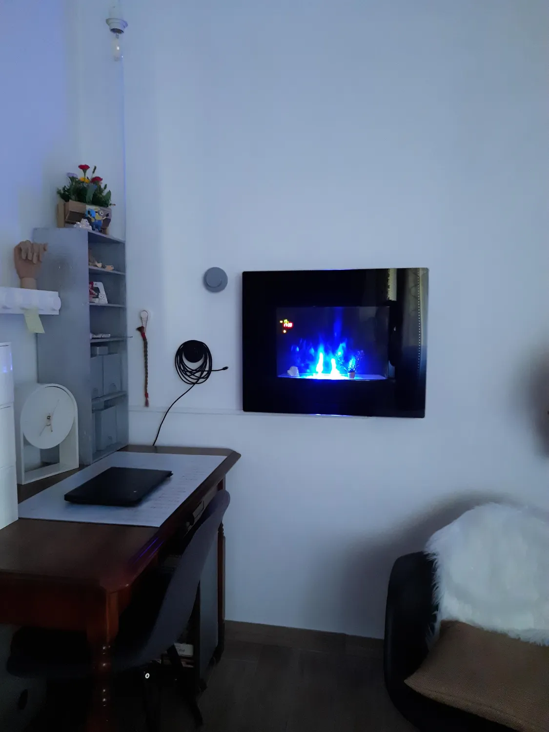 Klarstein Brasero cheminée électrique murale noir 1800 W
