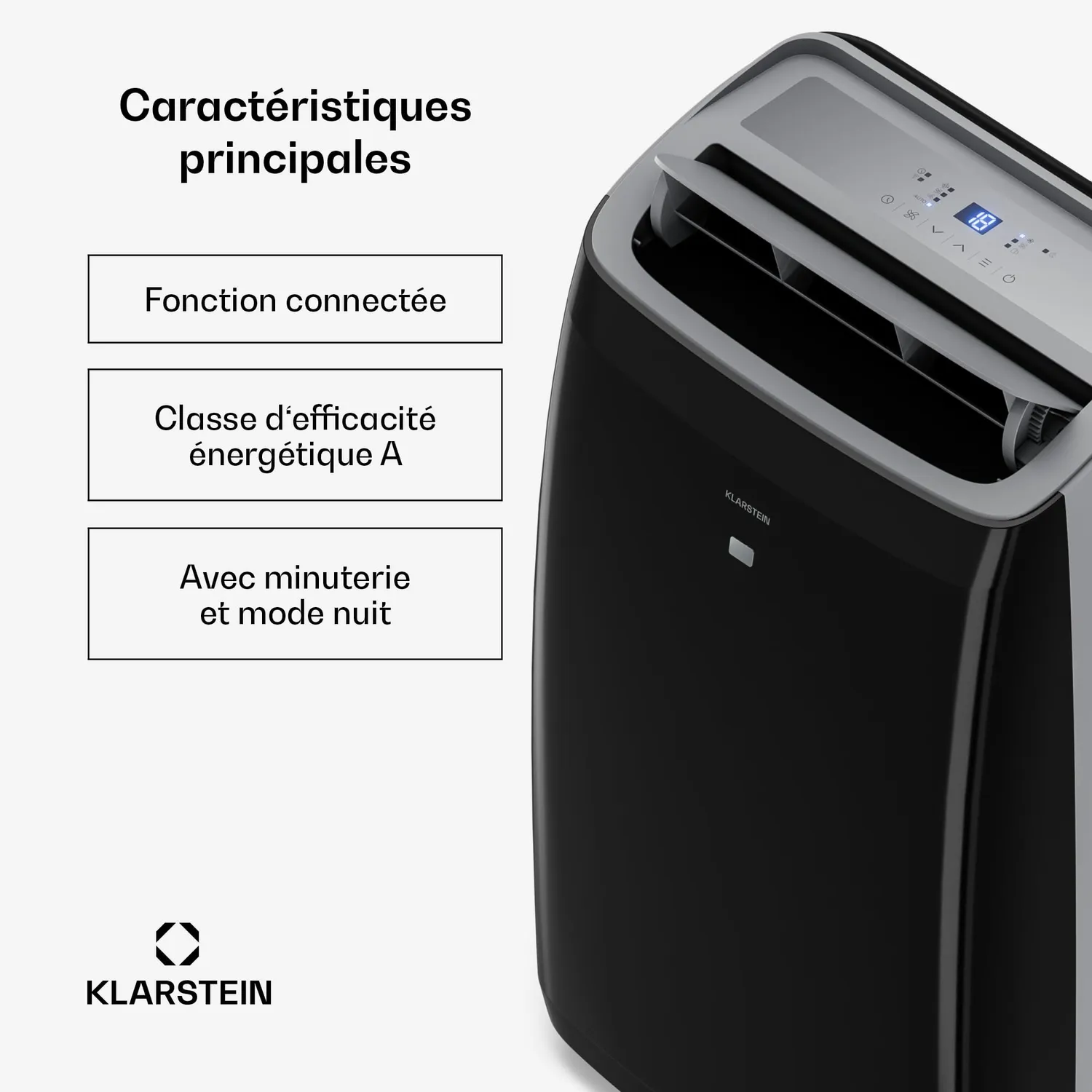Klarstein Grandbreeze climatiseur mobile 16000BTU noir