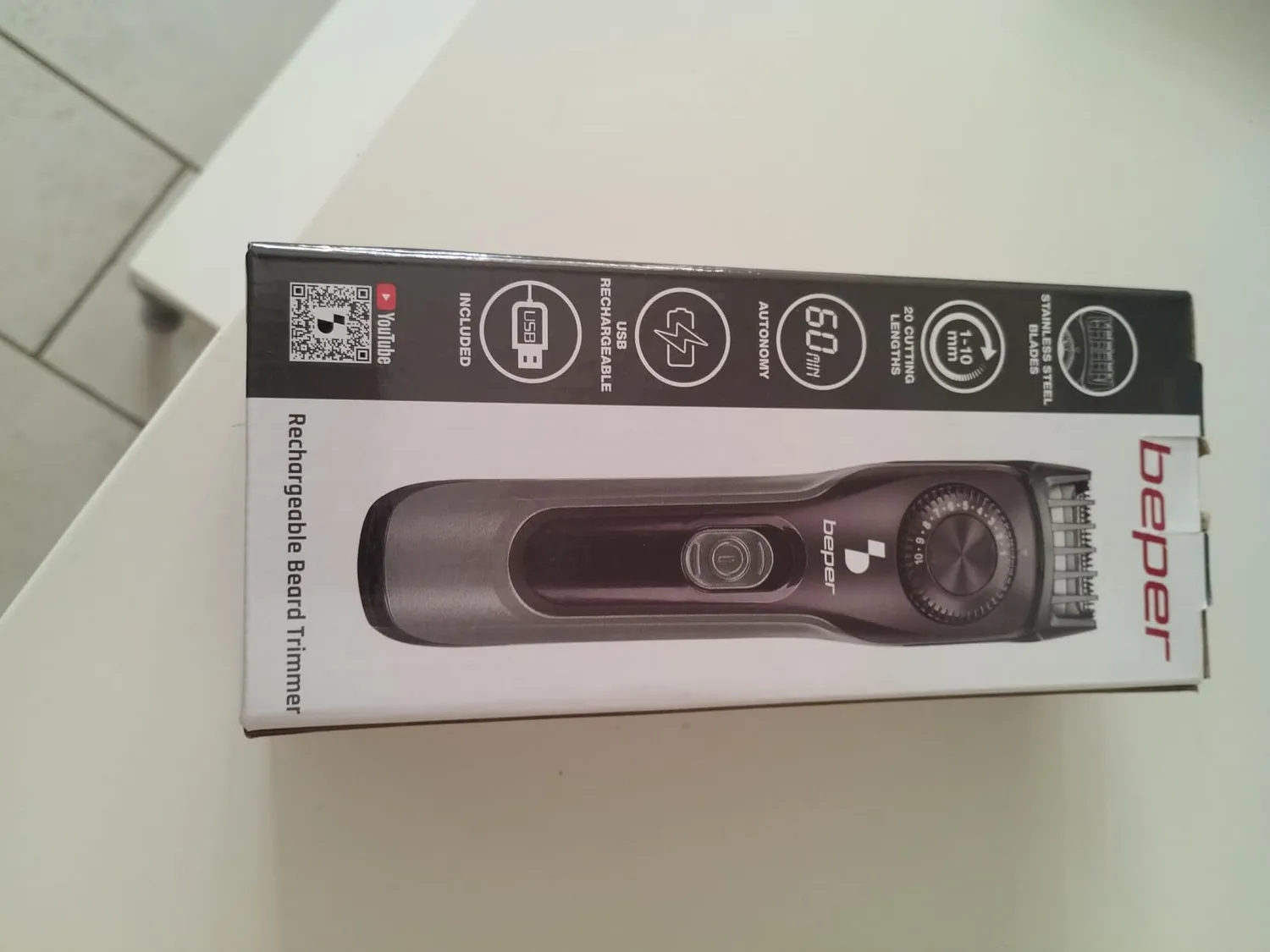 Beper 40.332 tondeuse barbe rechargeable 20 longueurs