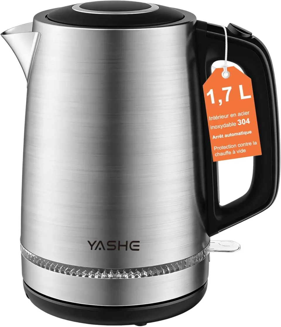 YASHE Bouilloire Électrique Inox 1,7L 2200W