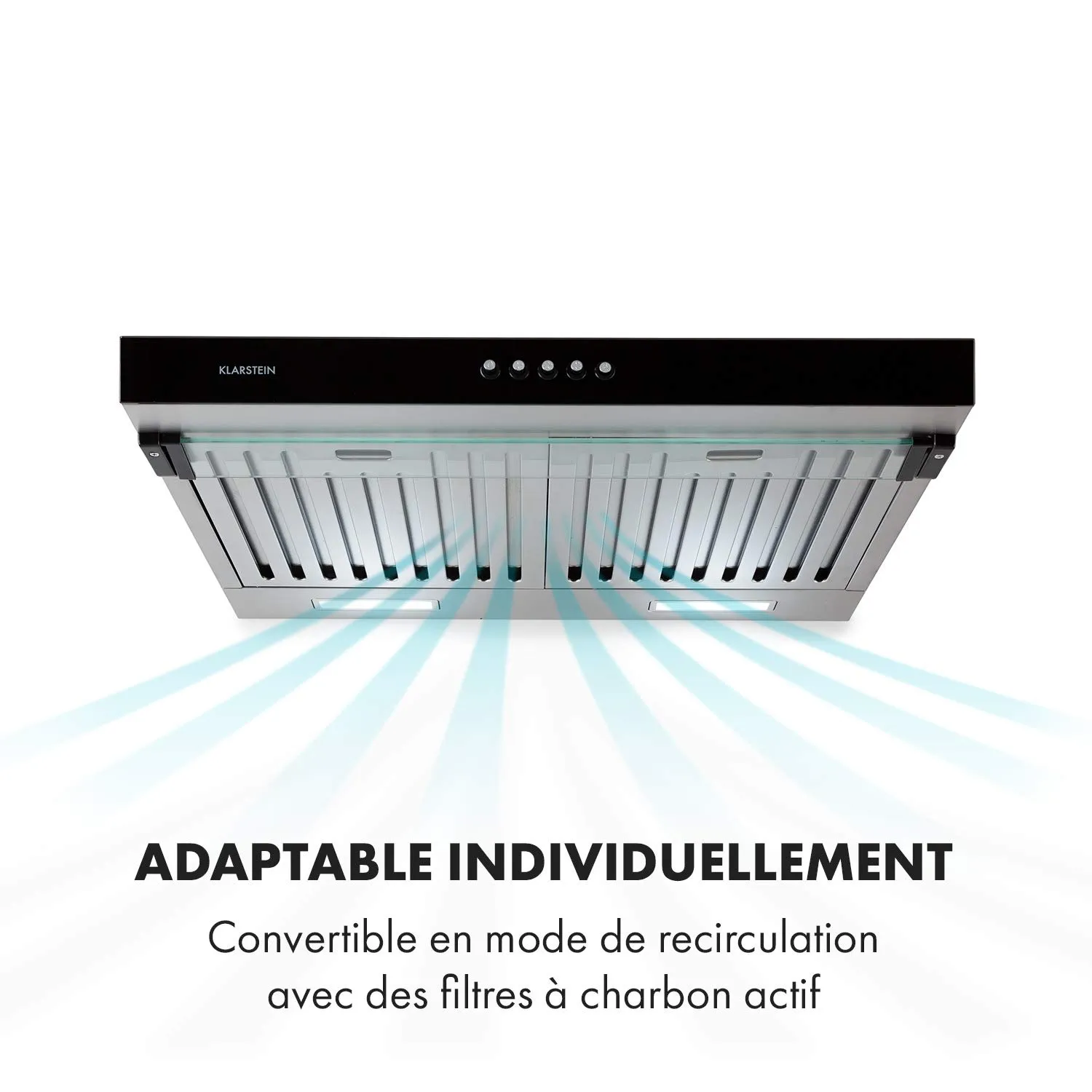 Klarstein Purista Hotte Aspirante 60 cm Noire Recirculation