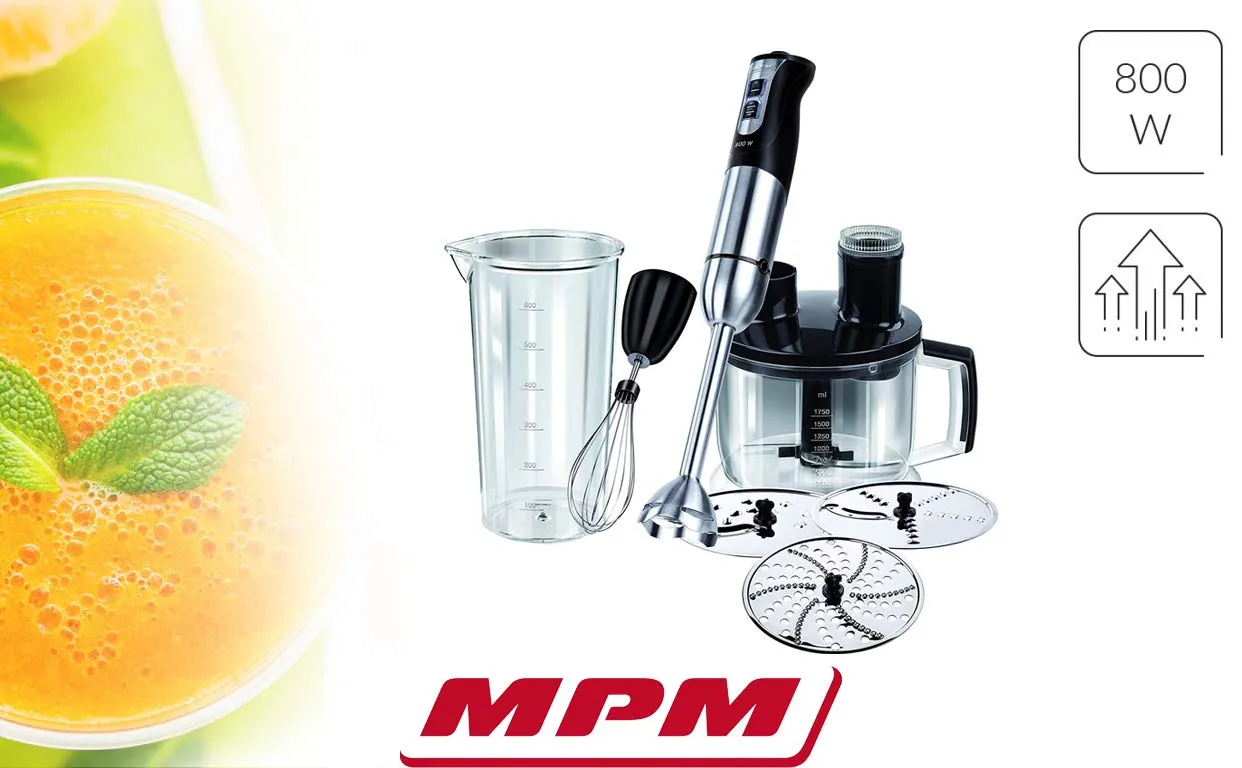 MPM MBL-11 mixeur plongeant 800W hachoir 1750ml