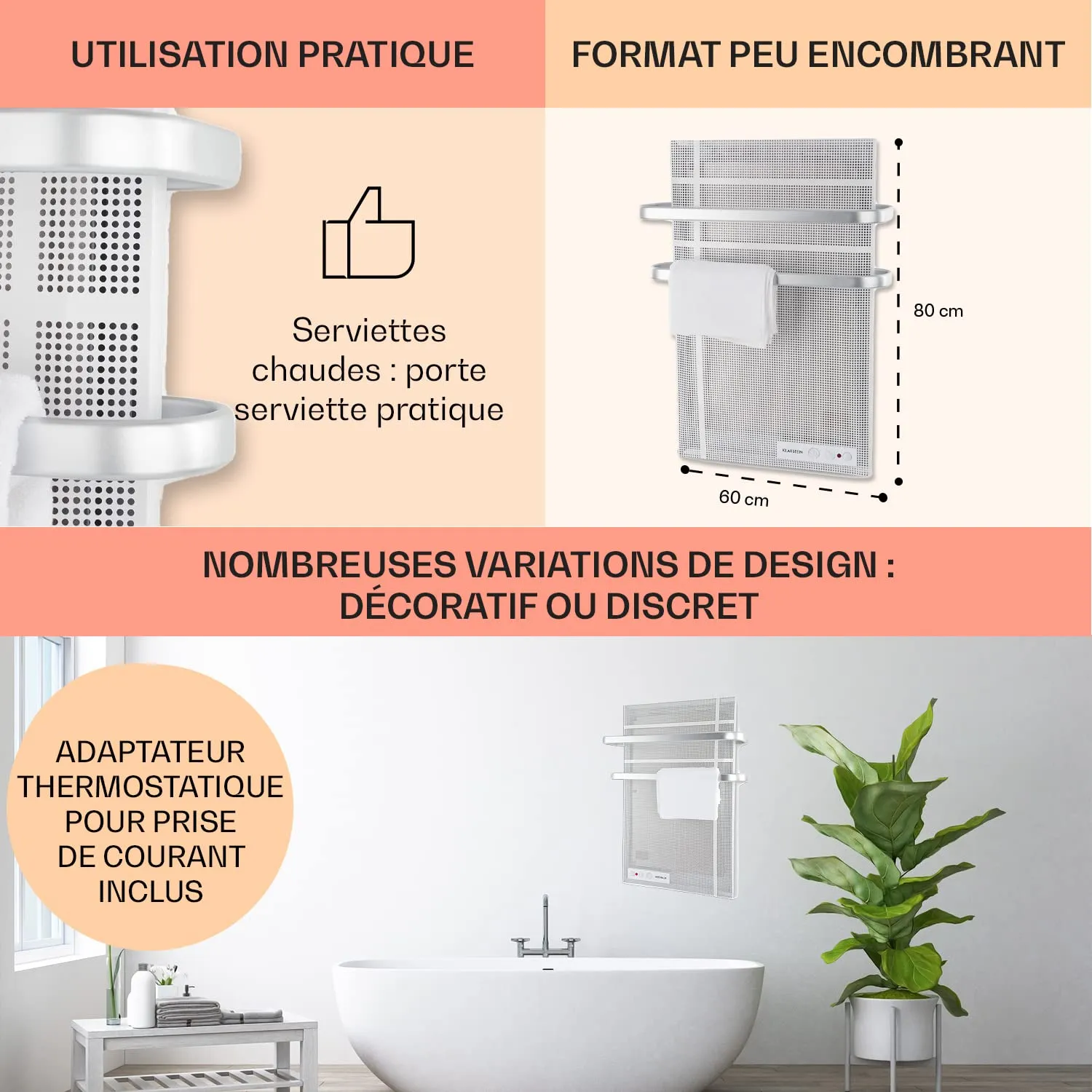 Klarstein Hot Spot Wave panneau chauffant infrarouge 1000W
