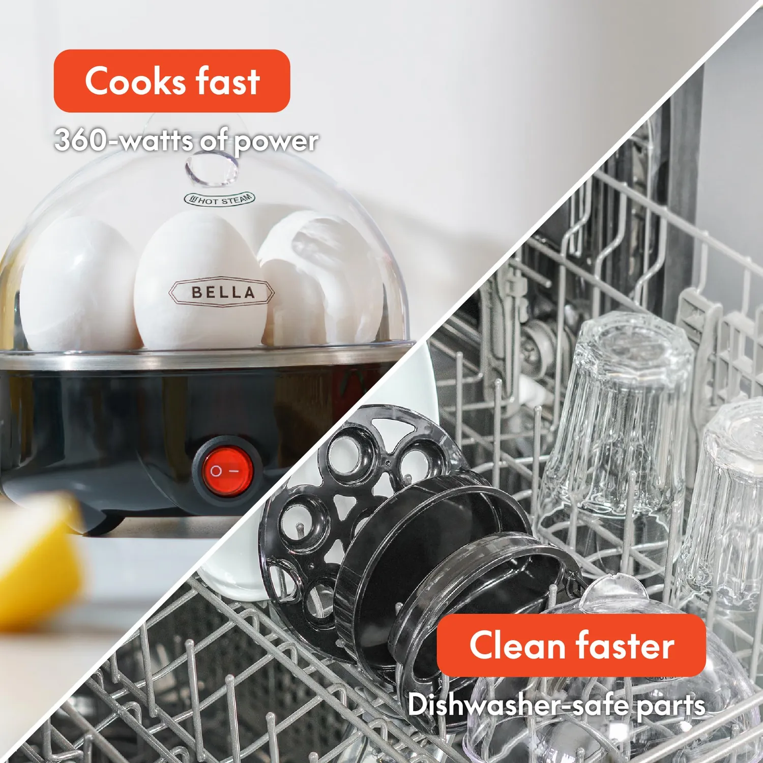 Bella 17283 Cuiseur Oeufs 7 Oeufs Noir Automatique