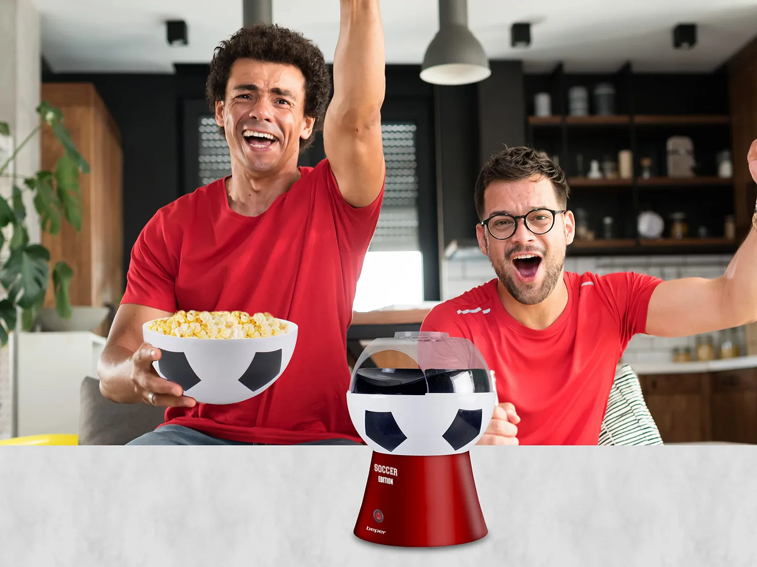 Beper P101CUD051 machine à popcorn Football Edition sans huile